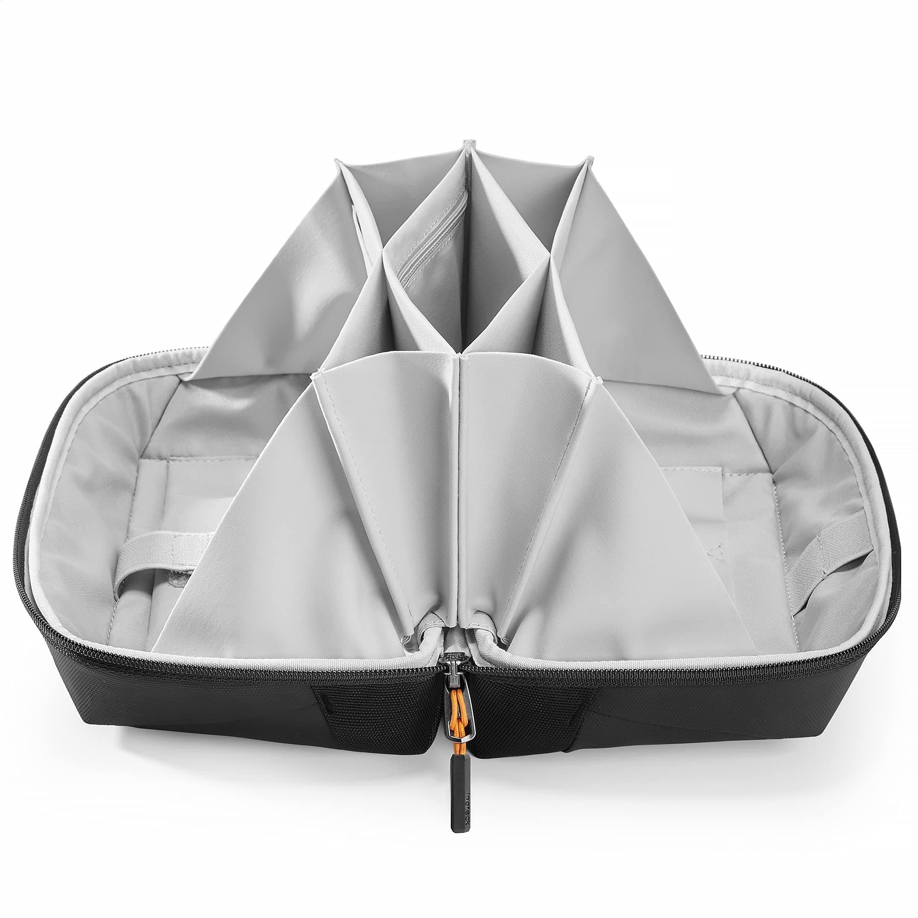 Electronics Organizer Travel Case, 180° Open Water-resistant, Multifunctional Travel Organizer Bag, Electronic Accessories Carry Case, Black, Large