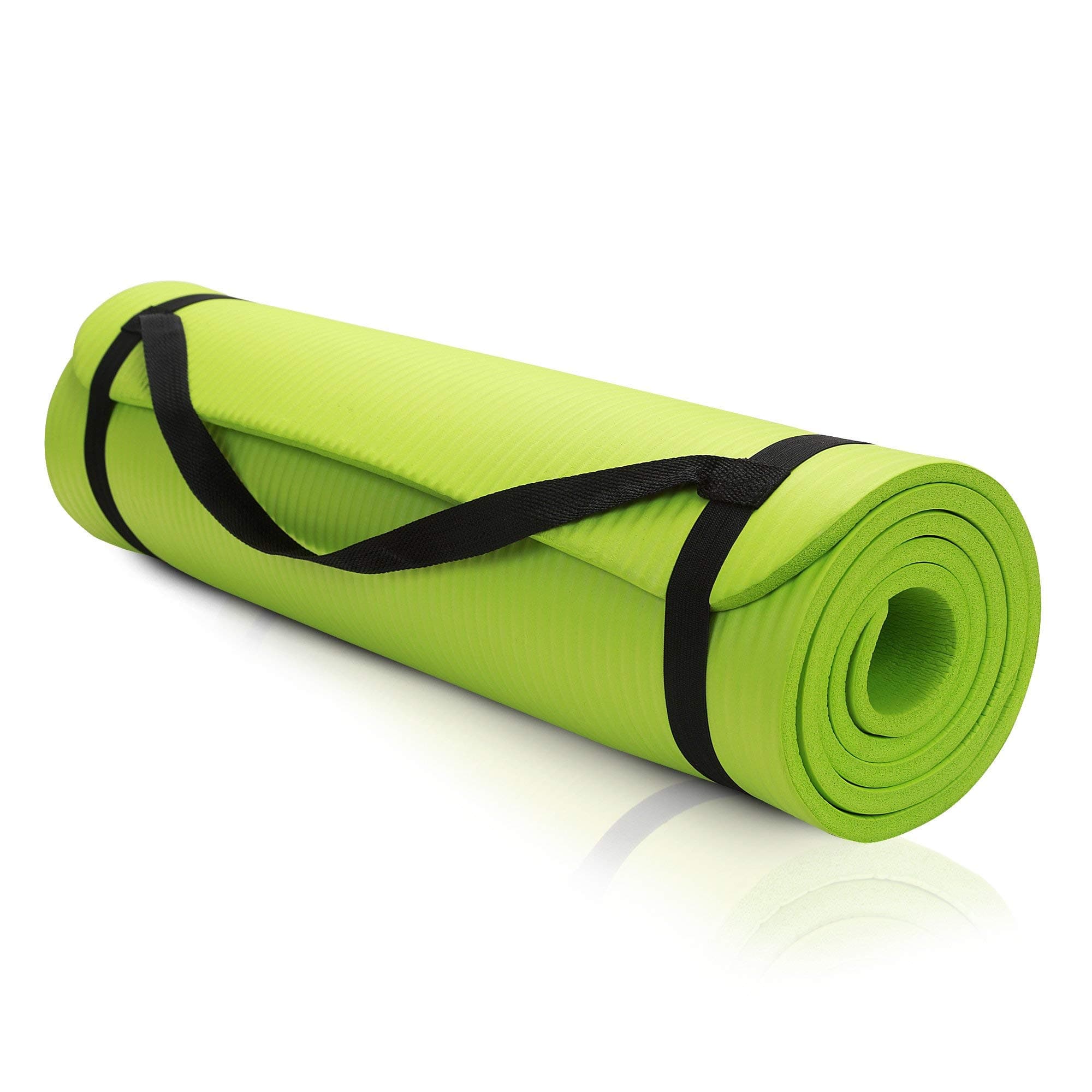 Athletic Intuition Premium 1/3-Inch Extra Thick Exercise Yoga Mat with Carry Strap
