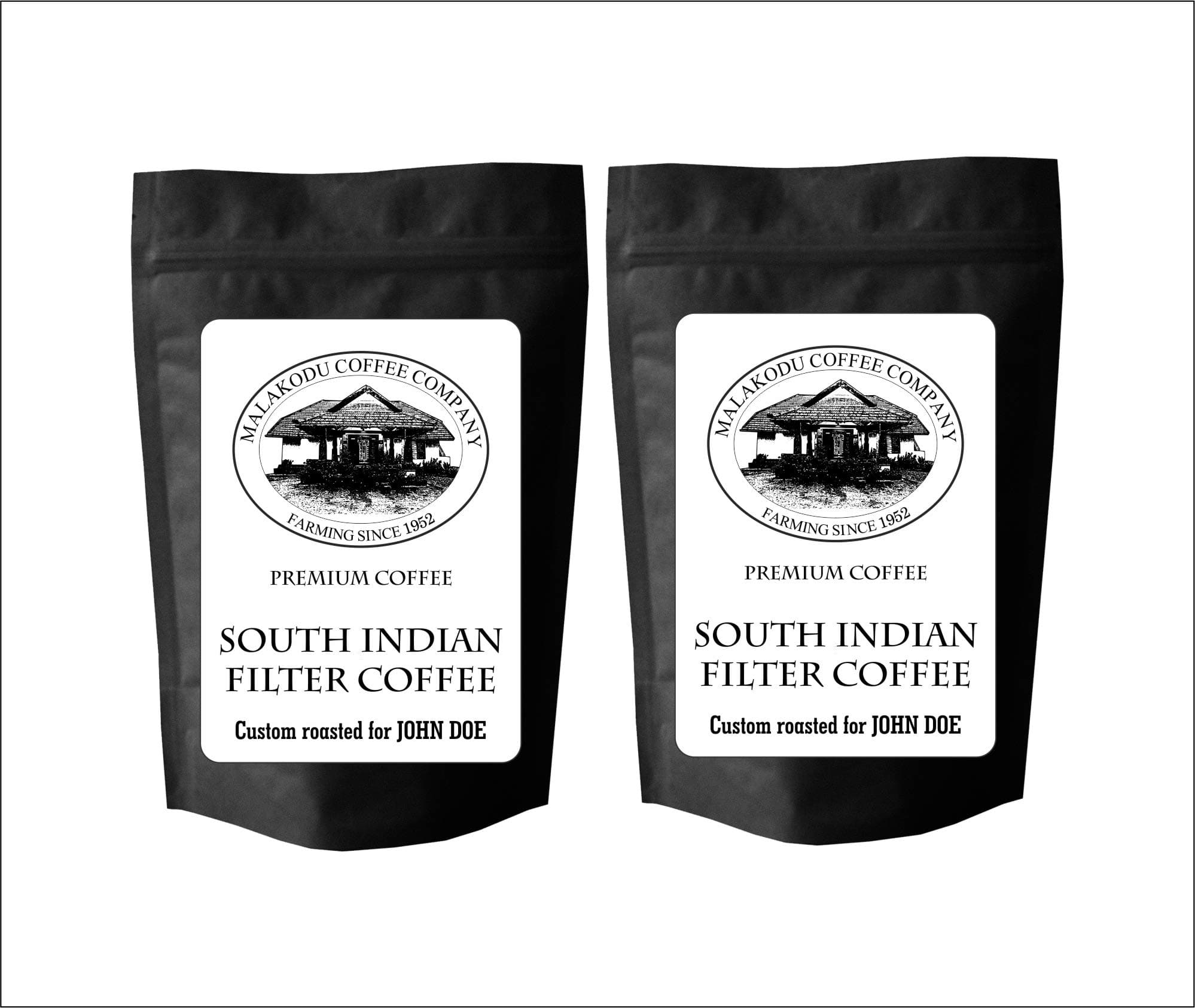 Fivefarms - Malakodu Estate - Custom Blend Filter Coffee Powder Pack of Two 200 Gram Packs