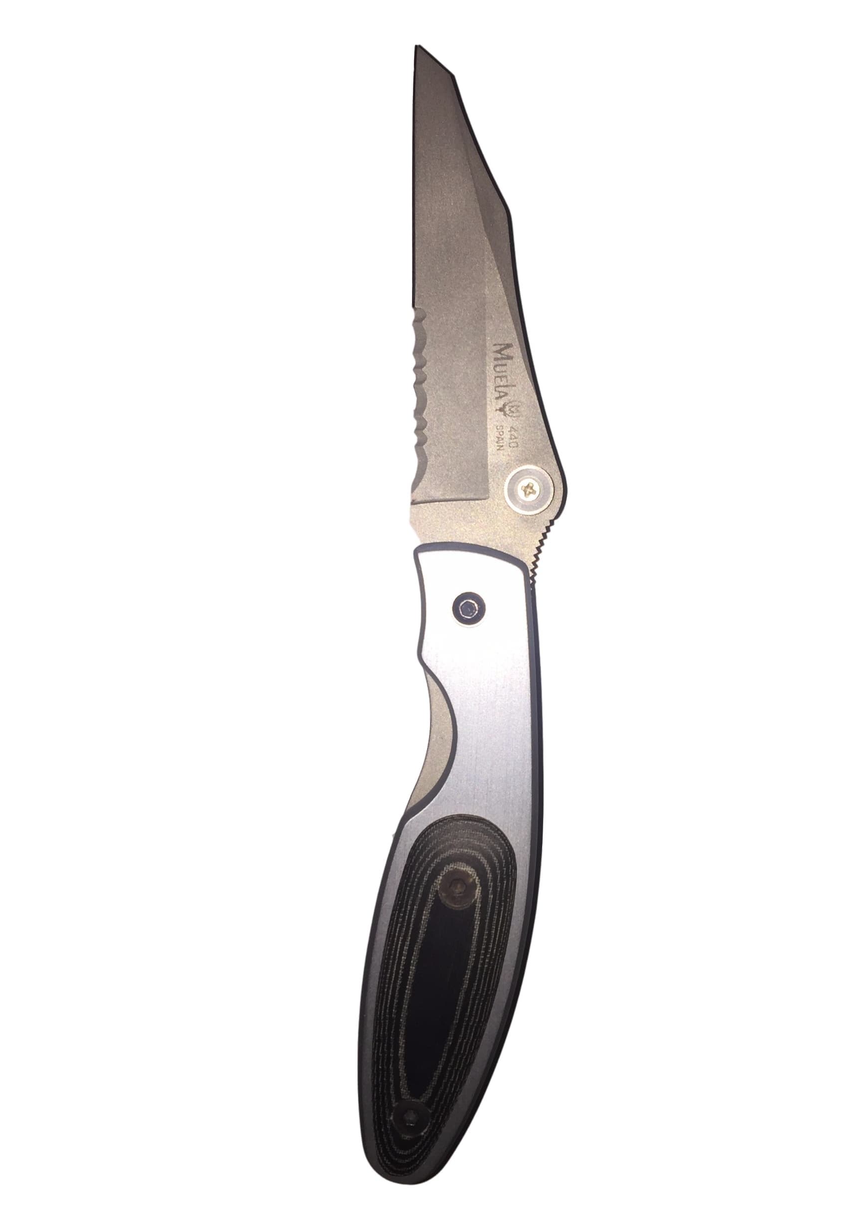 4 1/8 Inch Folding Knife with Half Serrated Blade and Micarta Handle