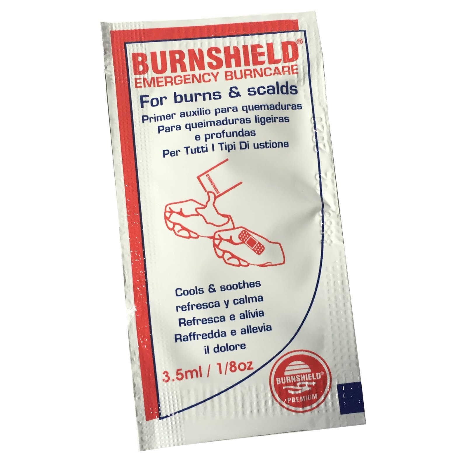 25 x BURNSHIELD Emergency First AID Burn Care SCALDS Cooling Soothing Gel BLOT SACHETS