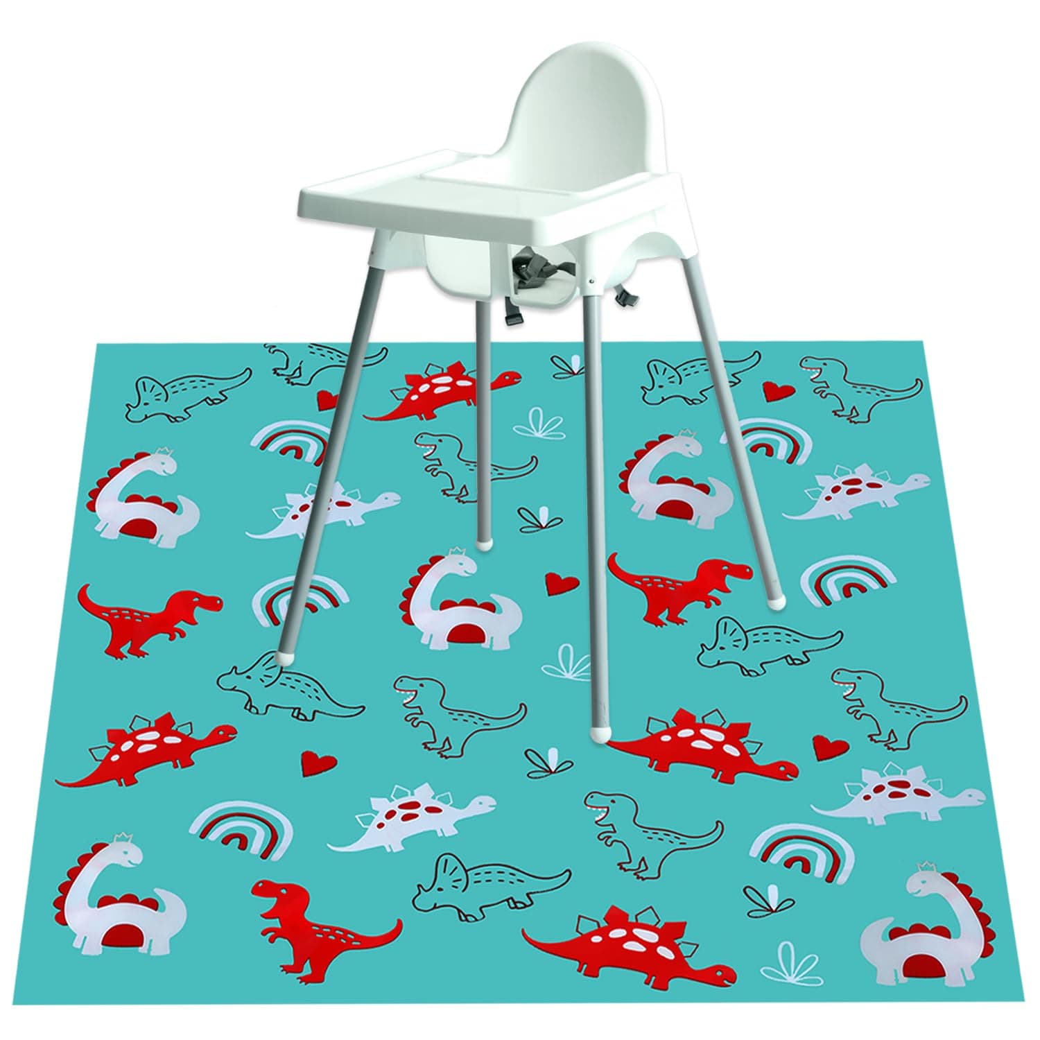 D.A.Y. Republic No More Mess Splash Mat for Under Highchair - Floor PVC Mat Sheet, Great as a Feeding Cover for Carpets and Easy to Wipe