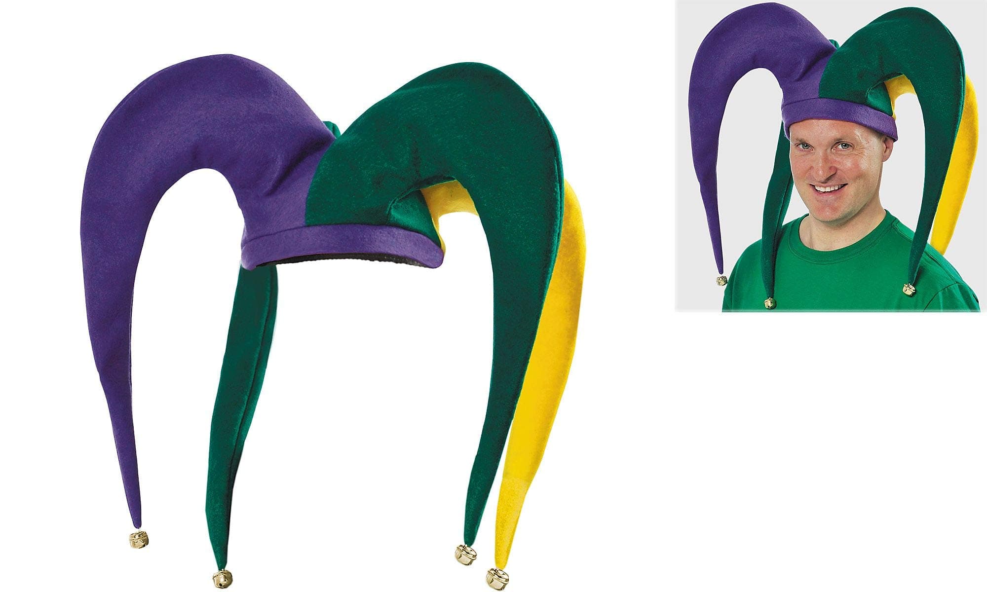 Giant Jester Hat with Bells - 19" x 11", Multicolor - 1 Pc