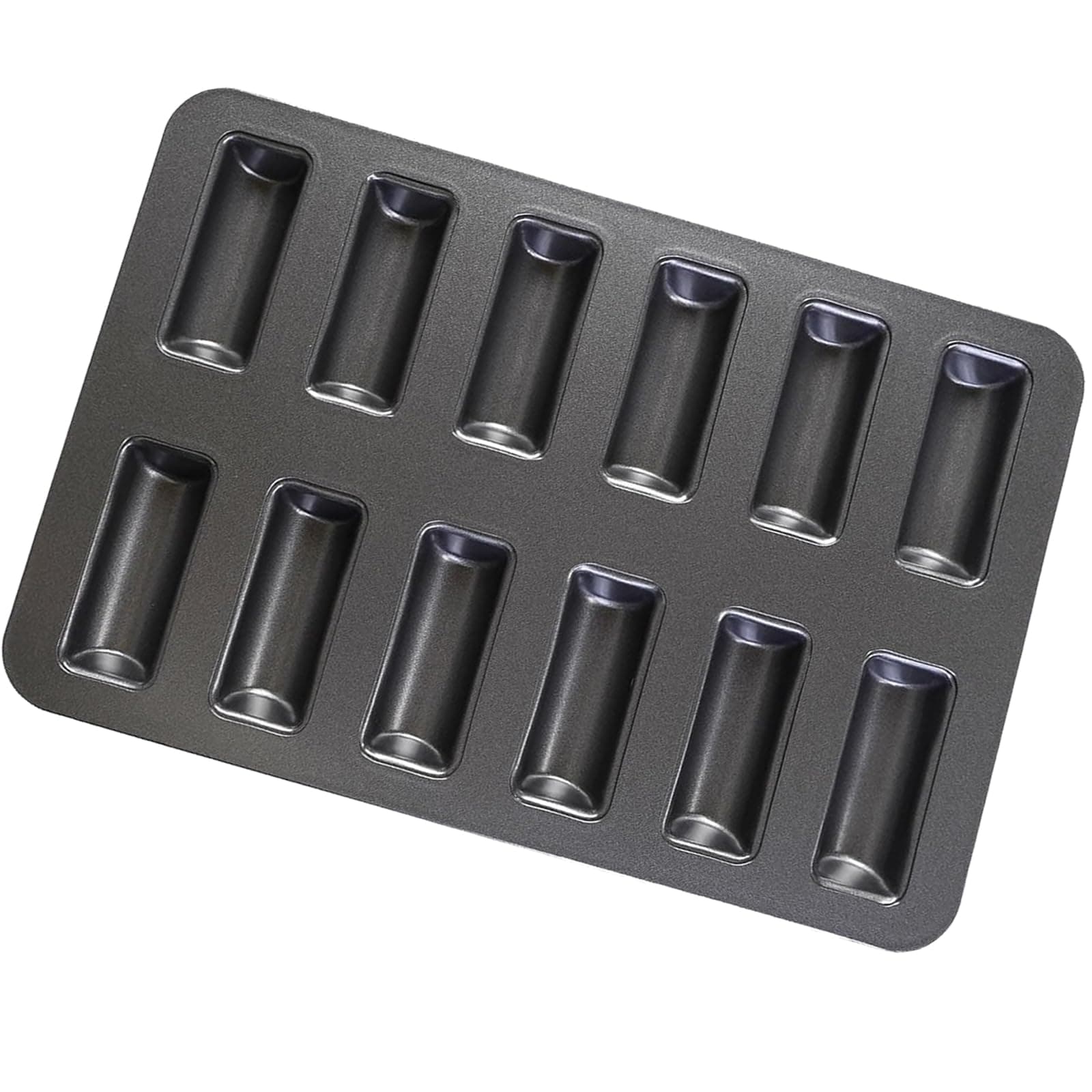 12 Cup Financier Cake Baking Pan Mini Banana Bread Loaf Cream Canoe Granola Bar Cornbread Nonstick Small Muffin Cupcake Madeleine Cookie Tin Tray Mold