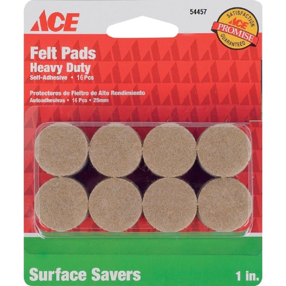 Cd/16 x 12: Ace Round Felt Pads (9952/ACE)12