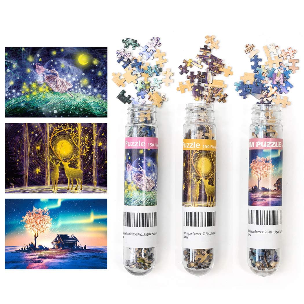 3 Pack Mini Jigsaw Puzzles 234/150 Pieces for Adults Small Jigsaw Puzzle 6 x 4 Inches