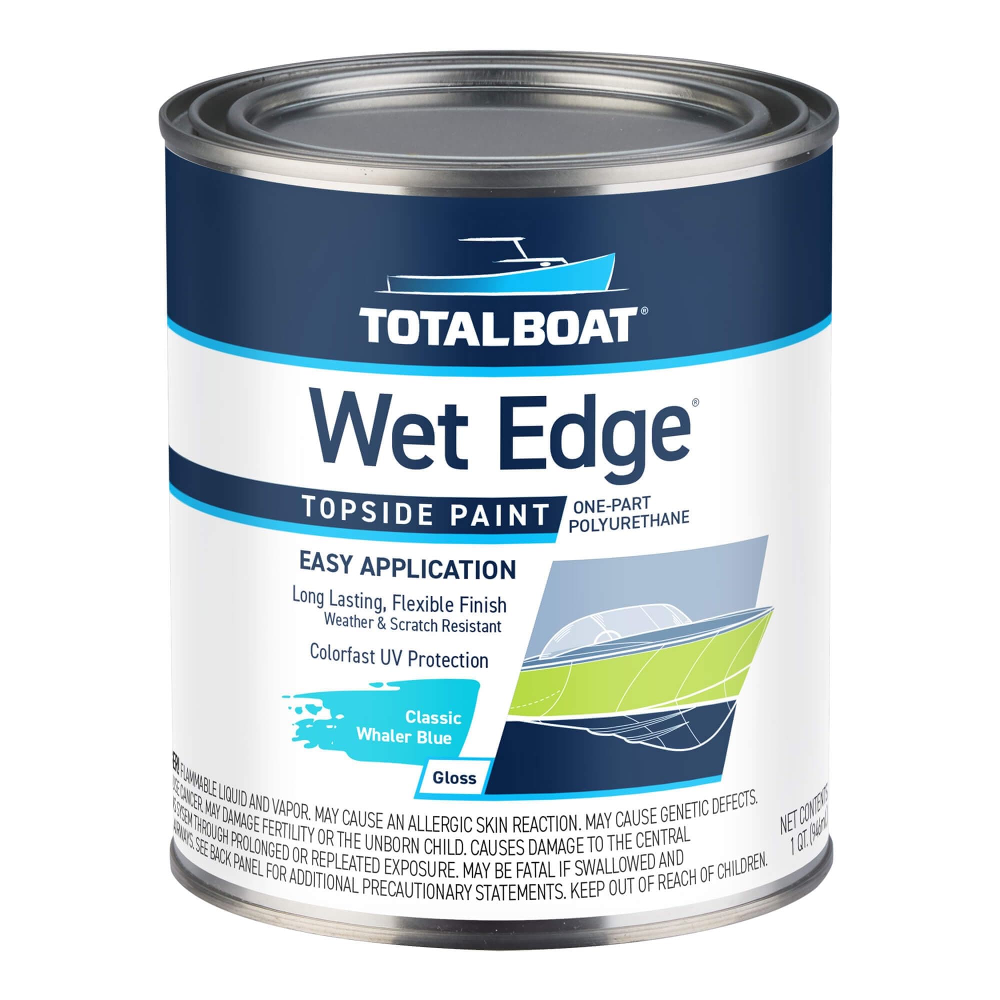 TotalBoat Wet Edge Topside Paint (Classic Whaler Blue, Quart)