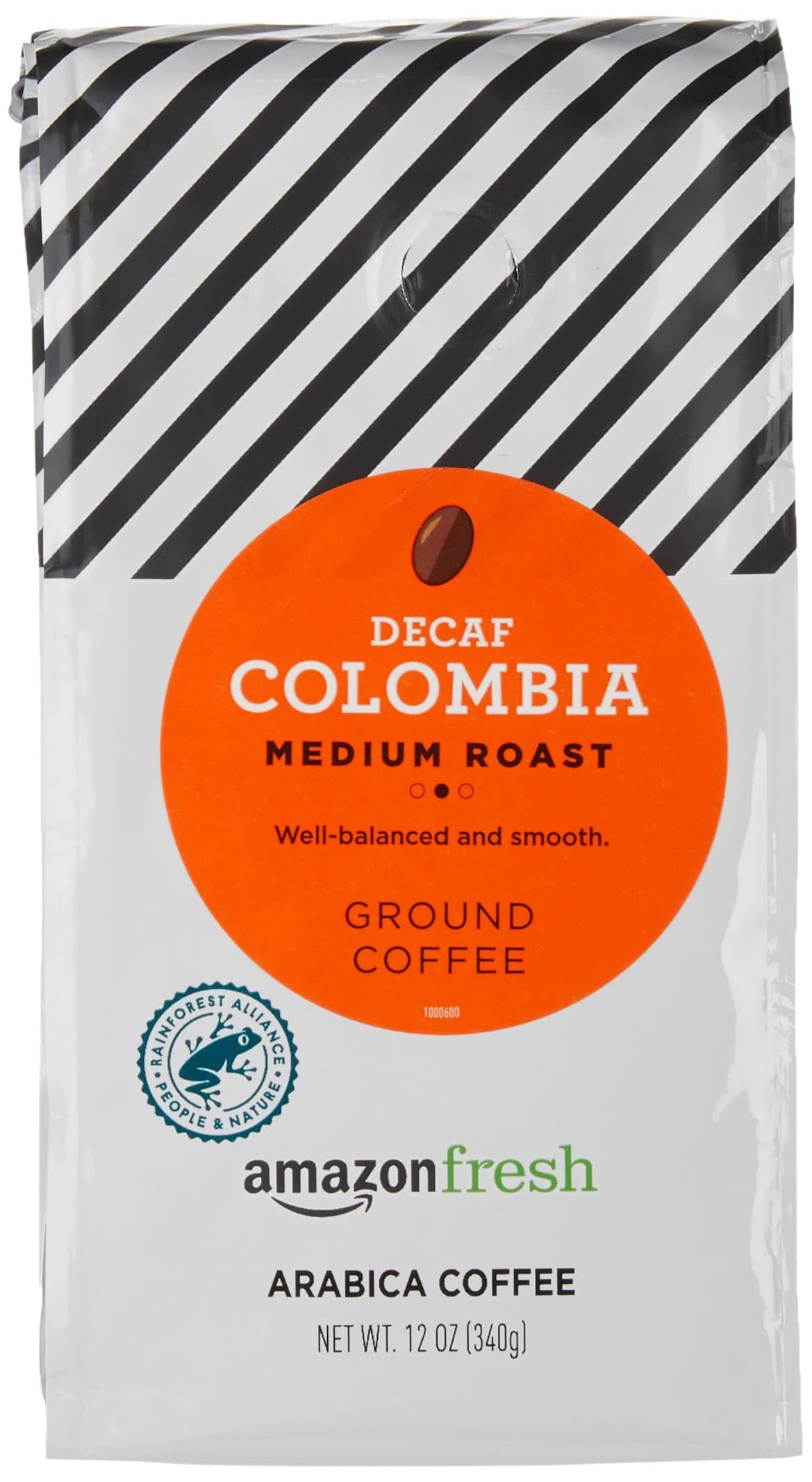 - Amazon Fresh Decaf Colombia Ground Coffee, Medium Roast, 12 Ounce (Pack of 3)