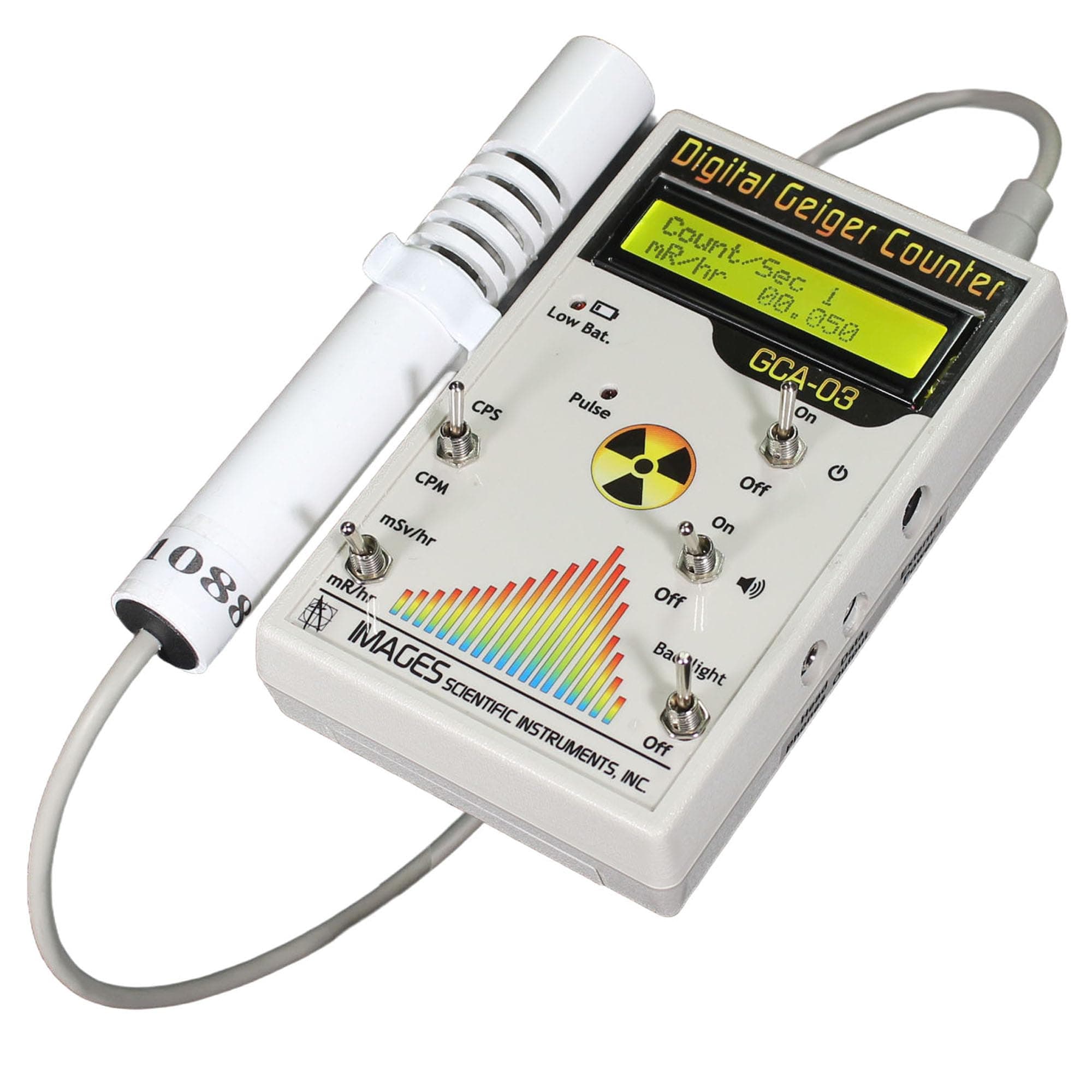 Geiger Counter GCA-03W with Analog/Digital Meter and External Wand