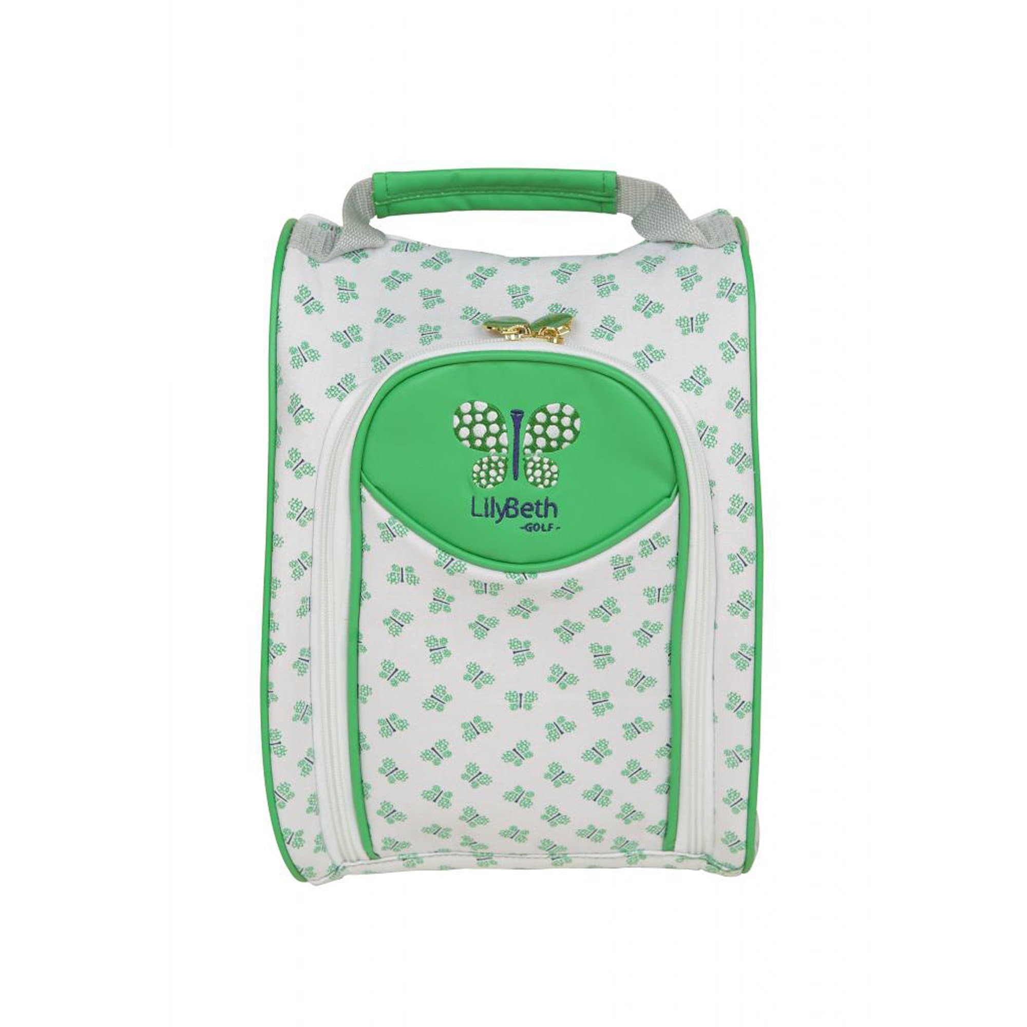 LilyBeth Golf Shoe Bag, Green Butterfly