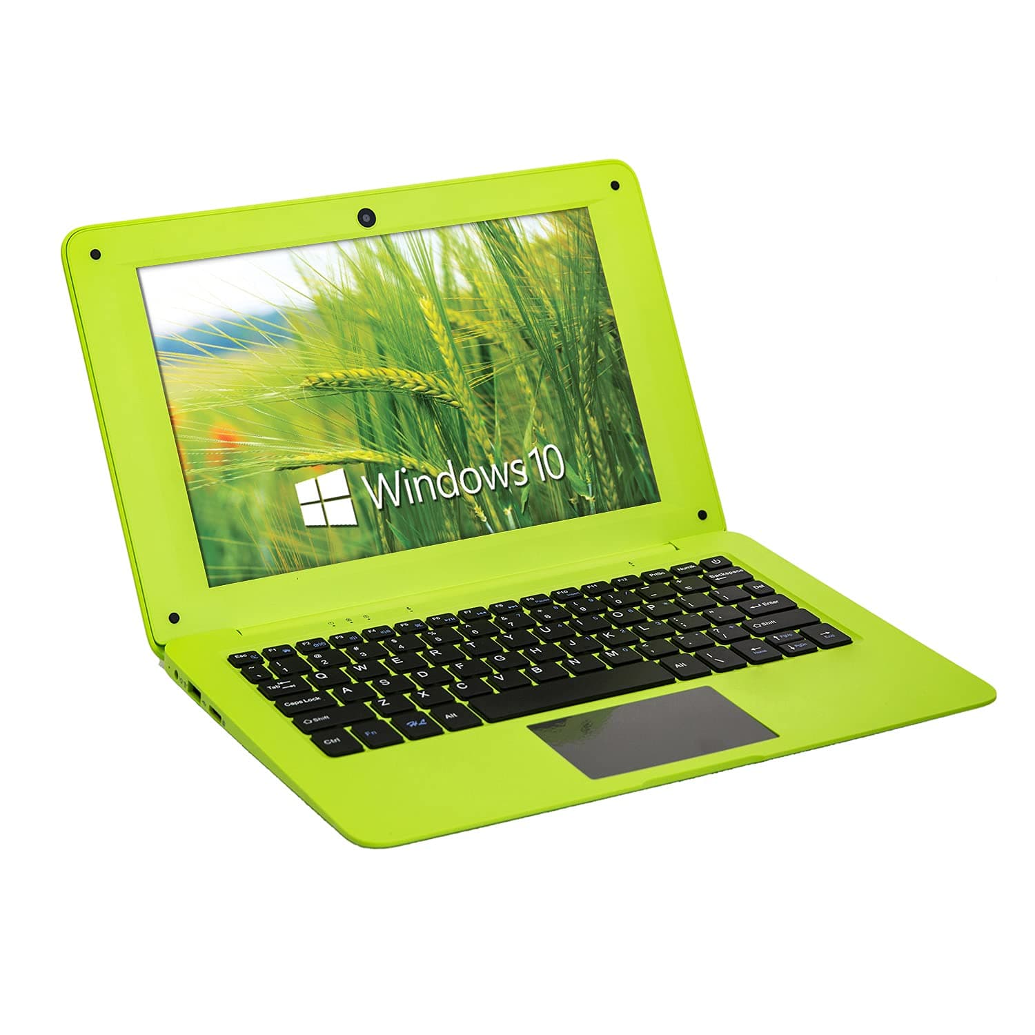 Windows 10 Portable Computer Laptop Mini 10.1 Inch 32GB Ultra Slim and Light Netbook Intel Quad Core PC HDMI USB Netflix YouTube for Children (Green)