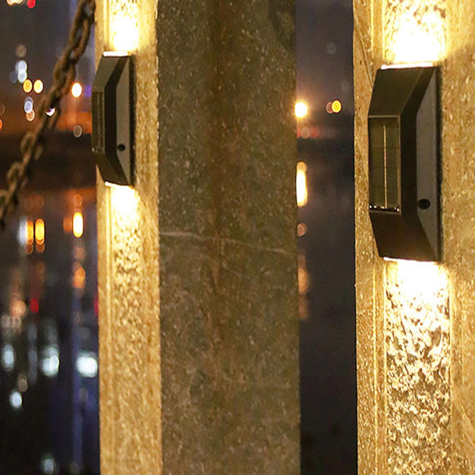 Lxcom Lighting Solar Powered Wall Decorative Lights Solar Fence Lights Outdoor Deck Light Wall Light Waterproof Solar Motion Sensor Lights Step Light Garden Yard Deck Patio Pathway,6 Pack(Warm White)