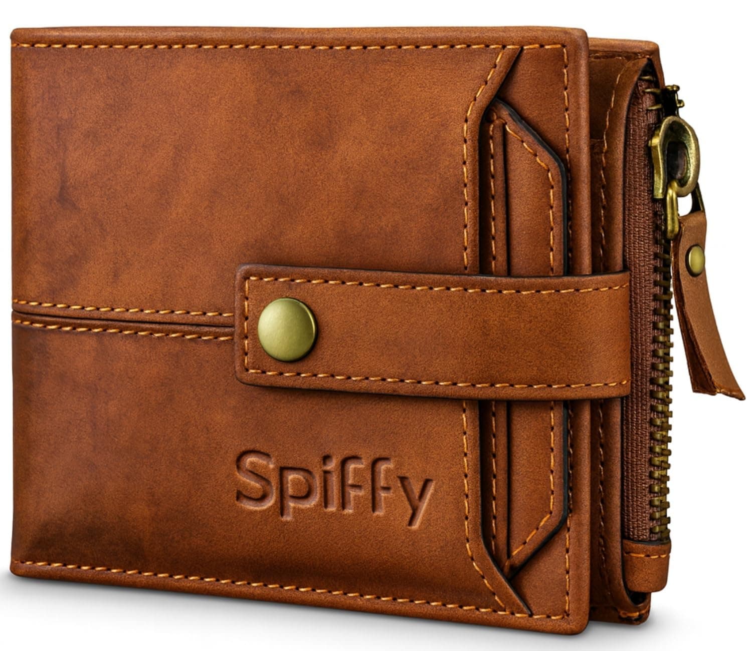 Spiffy Brown Genuine Leather Wallet for Men | RFID Men Wallet Slim Bifold Card Holder Wallet for Man with 12 Card Slots, Gift for Man