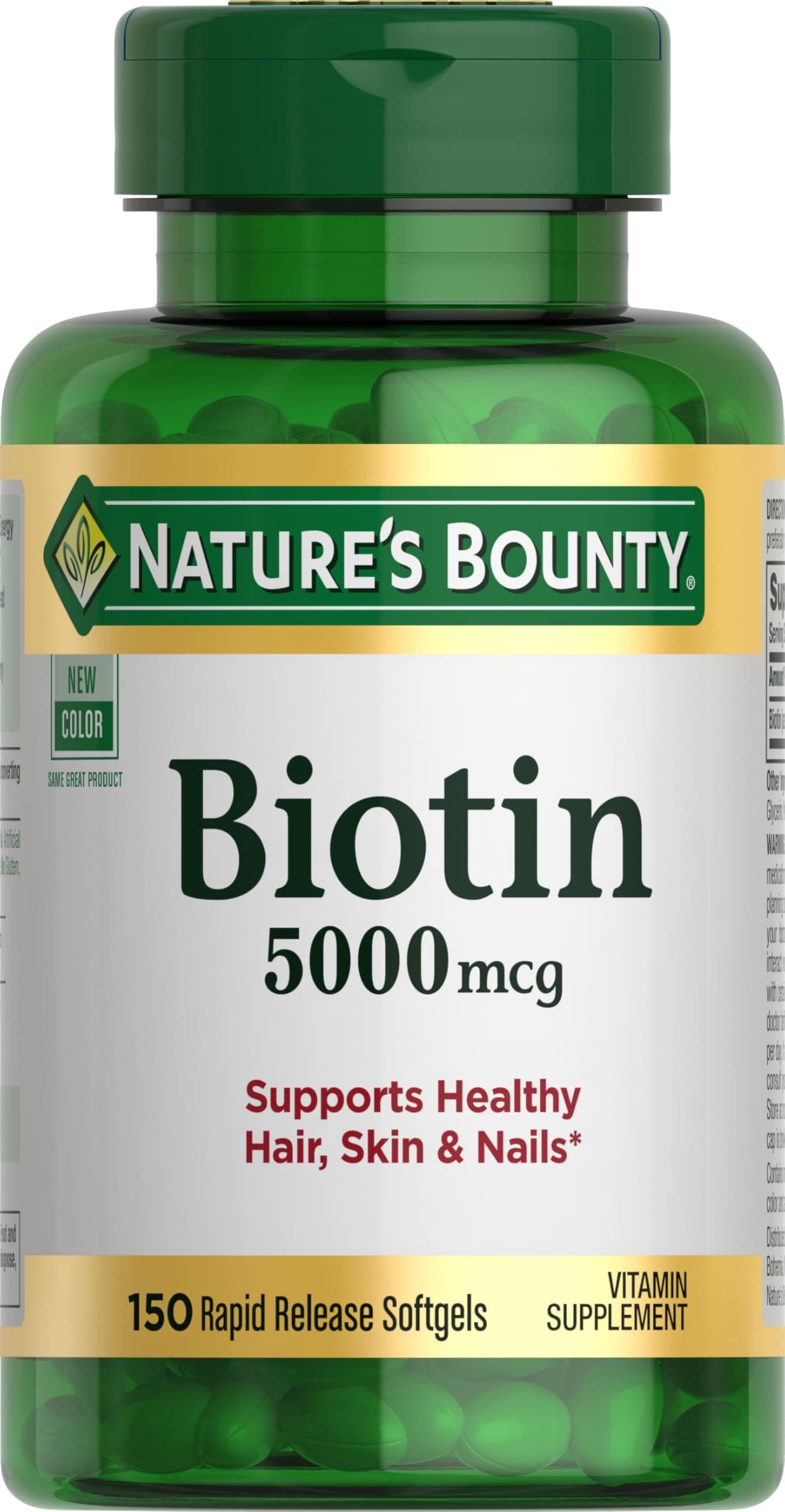 Nature's Bounty Biotin Softgels, 5000 Mcg