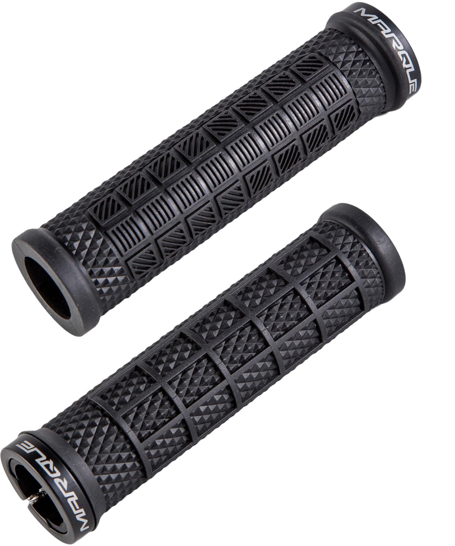 MARQUE Grapple Mountain Bike Handlebar Grips – Single Lock-On Ring MTB and BMX Bicycle Handle Bar with Non-Slip Grip (Phantom Black)