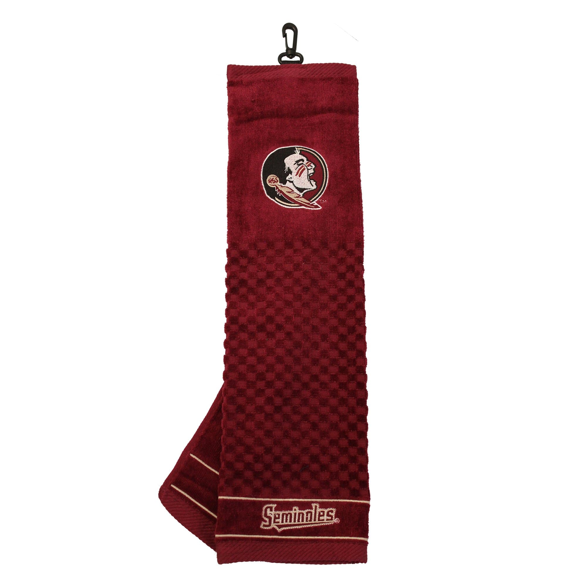 NCAA Florida State Seminoles Embroidered Golf Towel Embroidered Golf Towel, Checkered Scrubber Design, Embroidered Logo