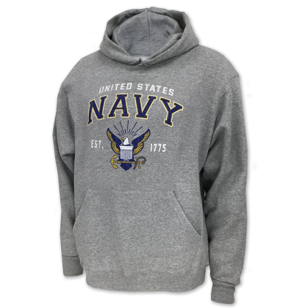 Armed Forces Gear Navy Eagle Est. 1775 Hood - Official Licensed Navy Sweats for Men