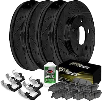 Hart Brakes Front Rear Brakes and Rotors Kit |Front Rear Brake Pads| Brake Rotors and Pads| Ceramic Brake Pads and Rotors - BHCC.47033.02