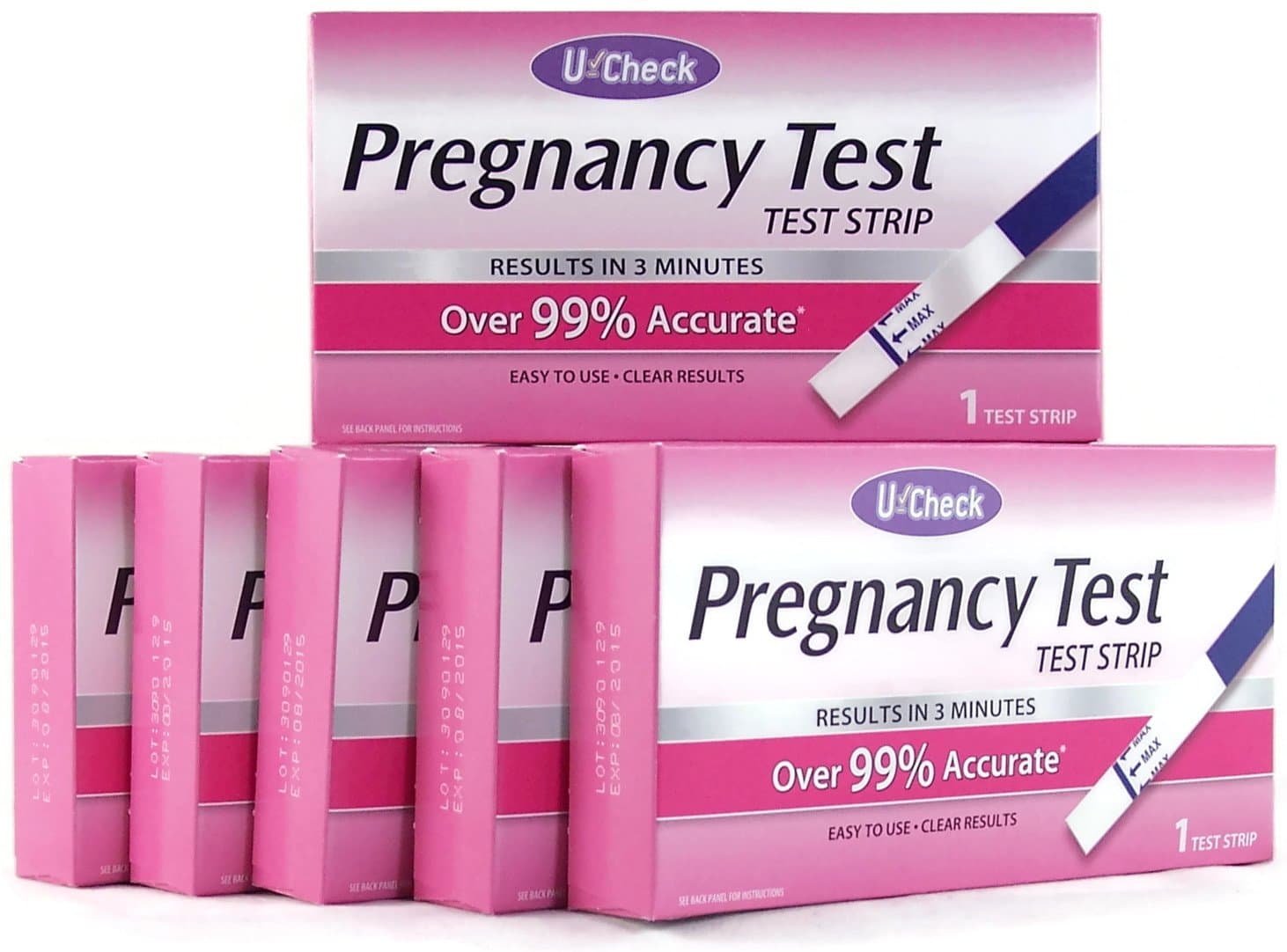 U-Check Pregnancy Test Strip Kits, 1 Strip (Pack of 6) 6 TOTAL TEST STRIPS