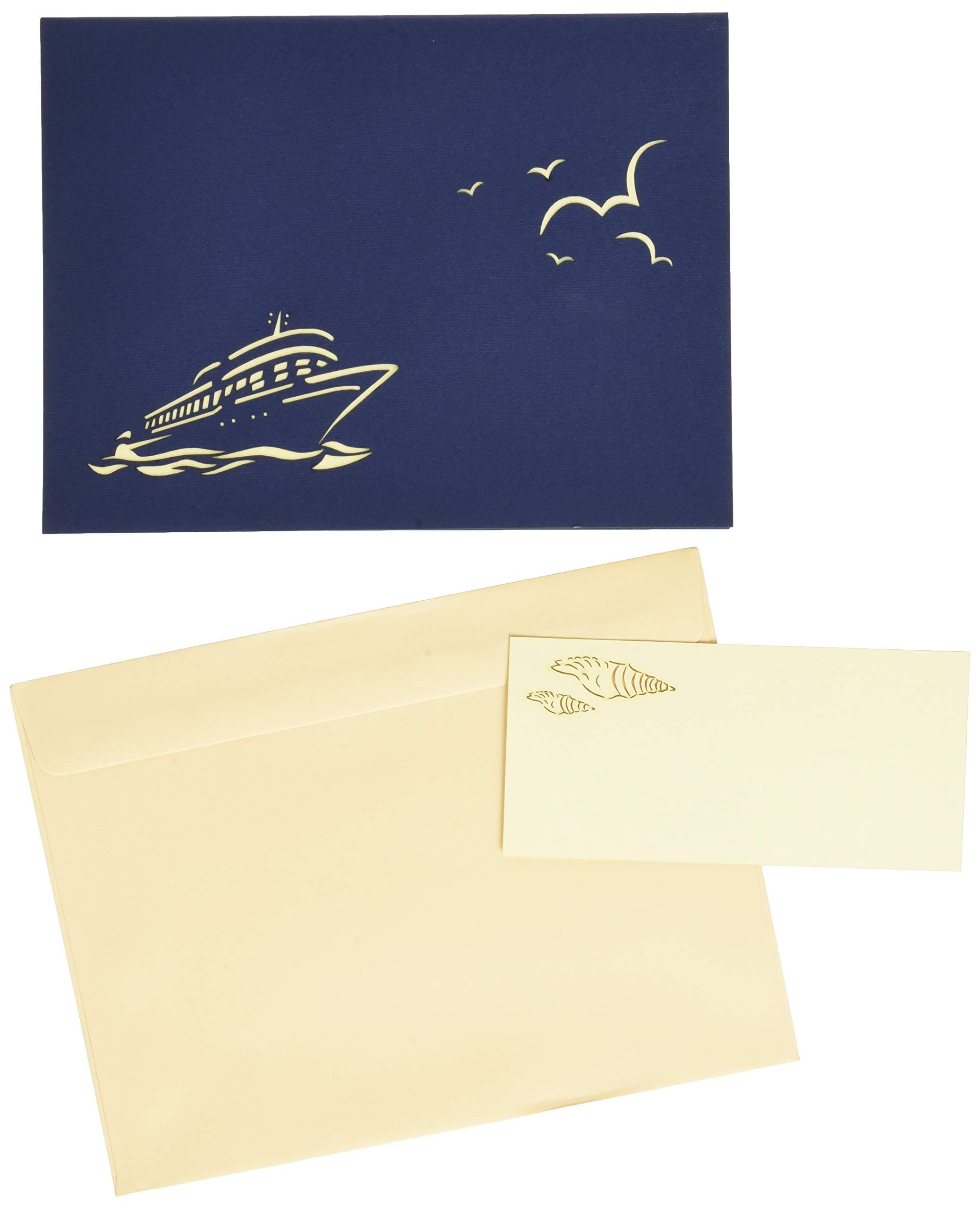 LIN Pop Up 3D Greeting Card as a Gift Card for a Cruise, Cruise Ship, Large Card (6 x 7.8 inches), (#115)