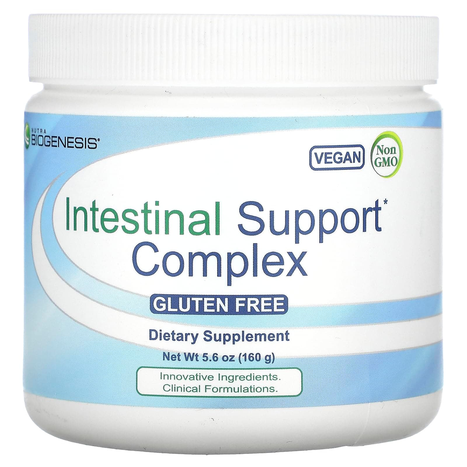 Nutra Biogenesis Intestinal Support Complex - Gut Health Powder, GI Intestinal Supplement for Women & Men, L-Glutamine, Slippery Elm, Marshmallow & Licorice - 5.6 oz (20 Servings)