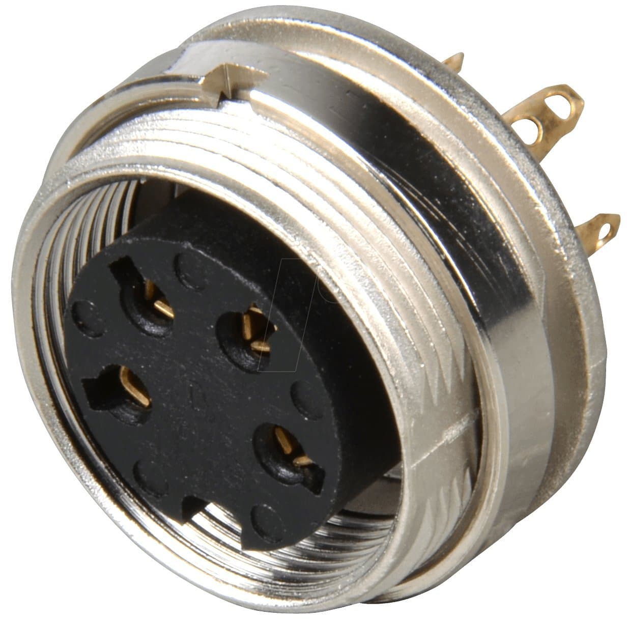 LUMBERG KGV40 DIN Audio/Video Connector, Socket, 4 Contacts, Panel Mount, Plastic Body, Silver Plated Contacts (1 piece)