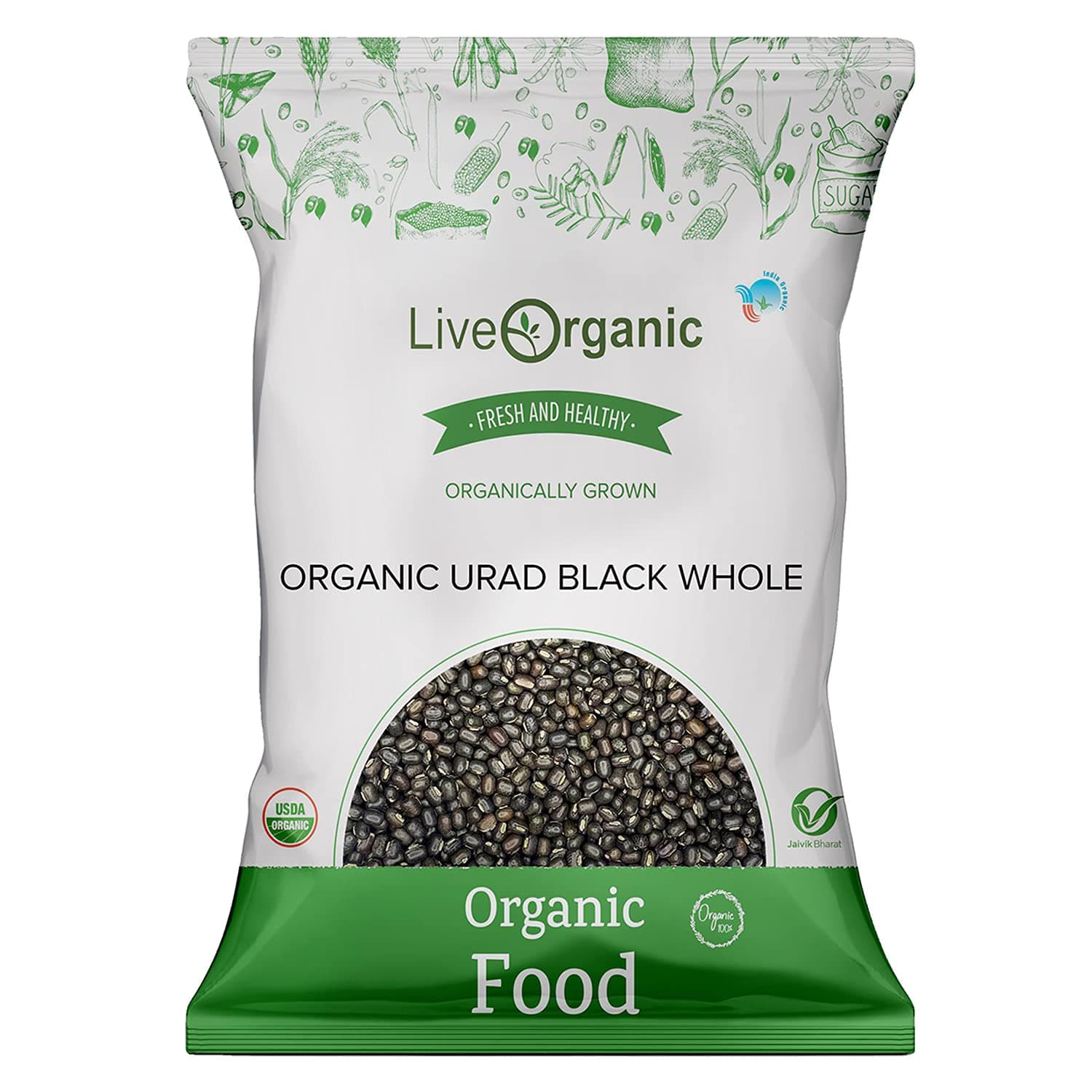 Live Organic Urad Black Whole 500g