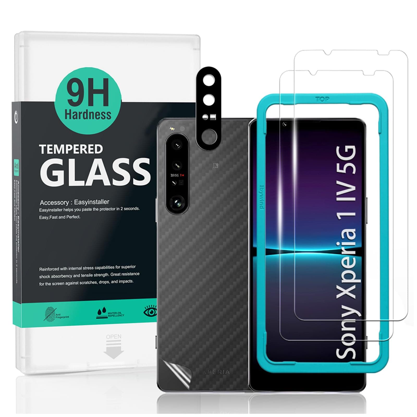 - For Sony Xperia 1 IV 5G 2 Pack Screen Protector,9H Hardness Tempered Glass[Military-Grade Protection],With 1Pc Camera Lens Protector,1Pc Back Cover,[Anti-Scratch][Anti-Shatter]
