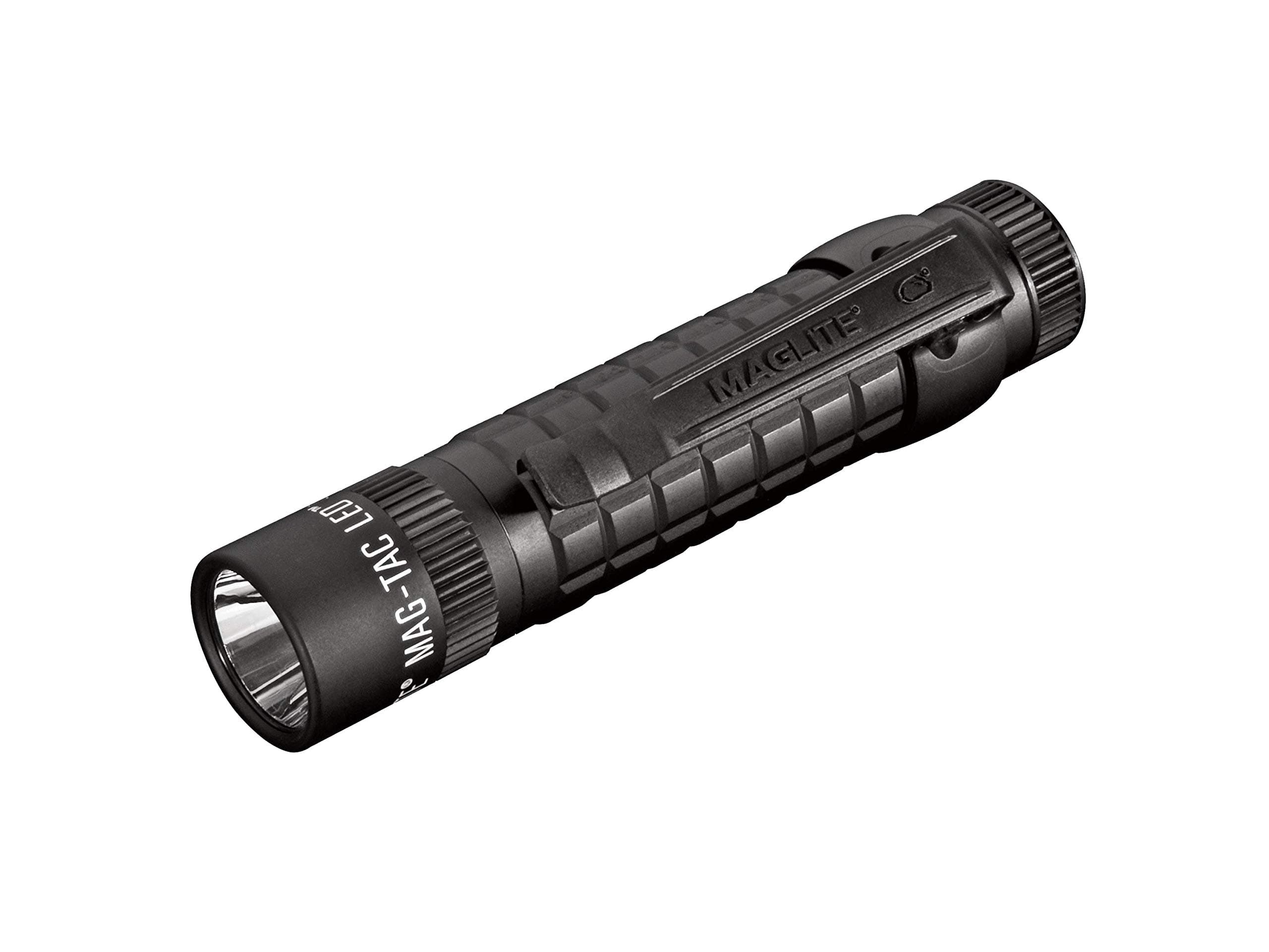 MAG-TAC 2-Cell CR123 LED Tactical Flashlight – Water-Resistant, QuickClick Modes Plain Bezel – Black