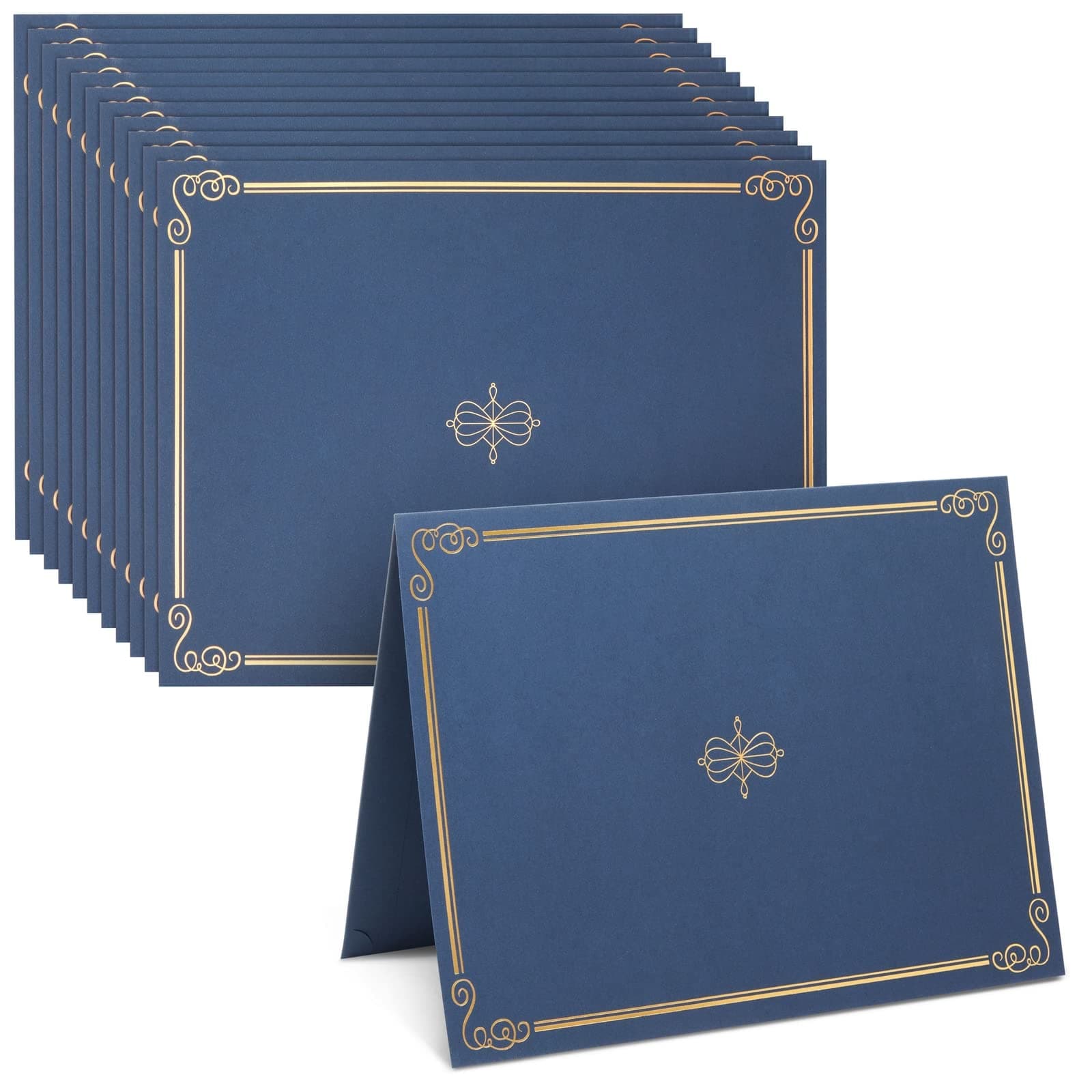 BLUE PANDA 24-Pack Navy Blue Award Certificate Holders - Bulk Certificate Holders for Graduation, Diploma, Employee Appreciation, Certifications (fits 8.5x11)