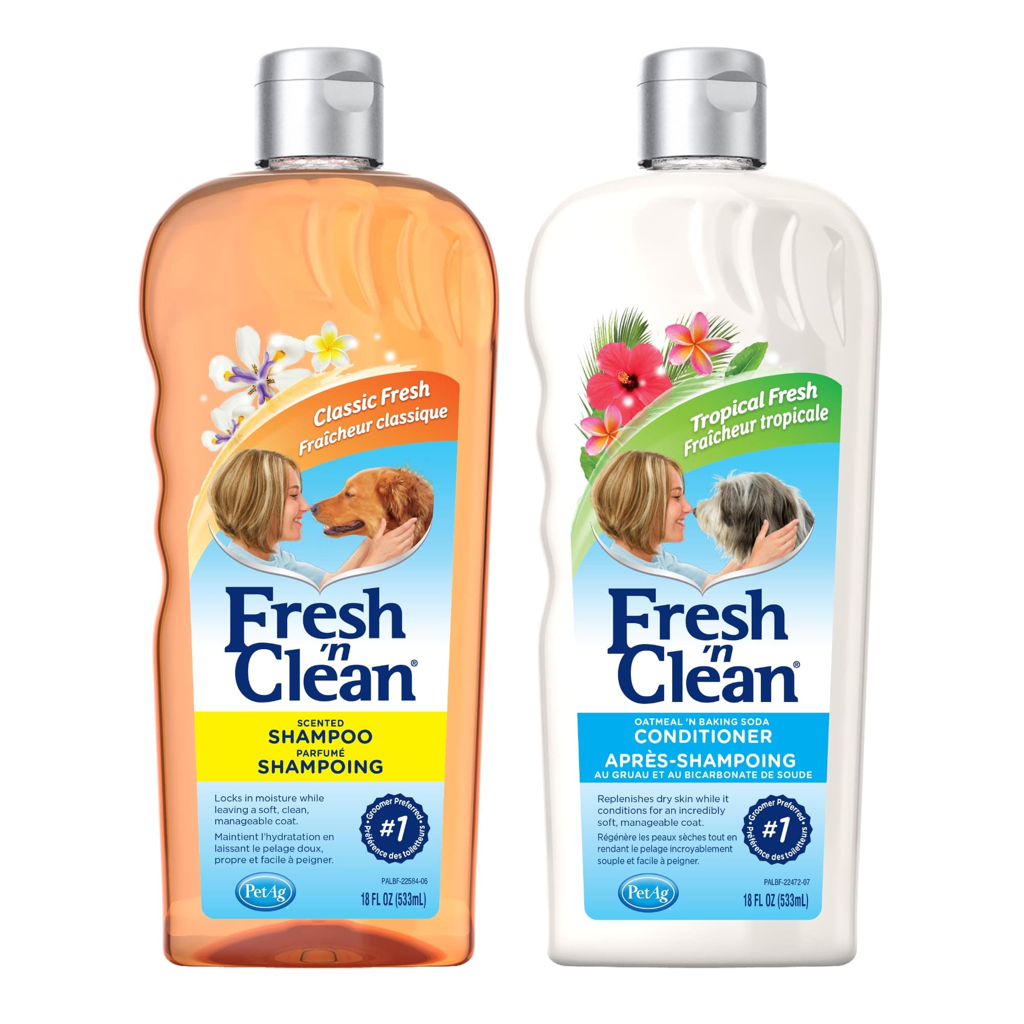 - Fresh ’n Clean Scented Shampoo, Classic Fresh Scent (18 oz) + Oatmeal ’n Baking Soda Conditioner, Tropical Breeze Scent (18 oz)
