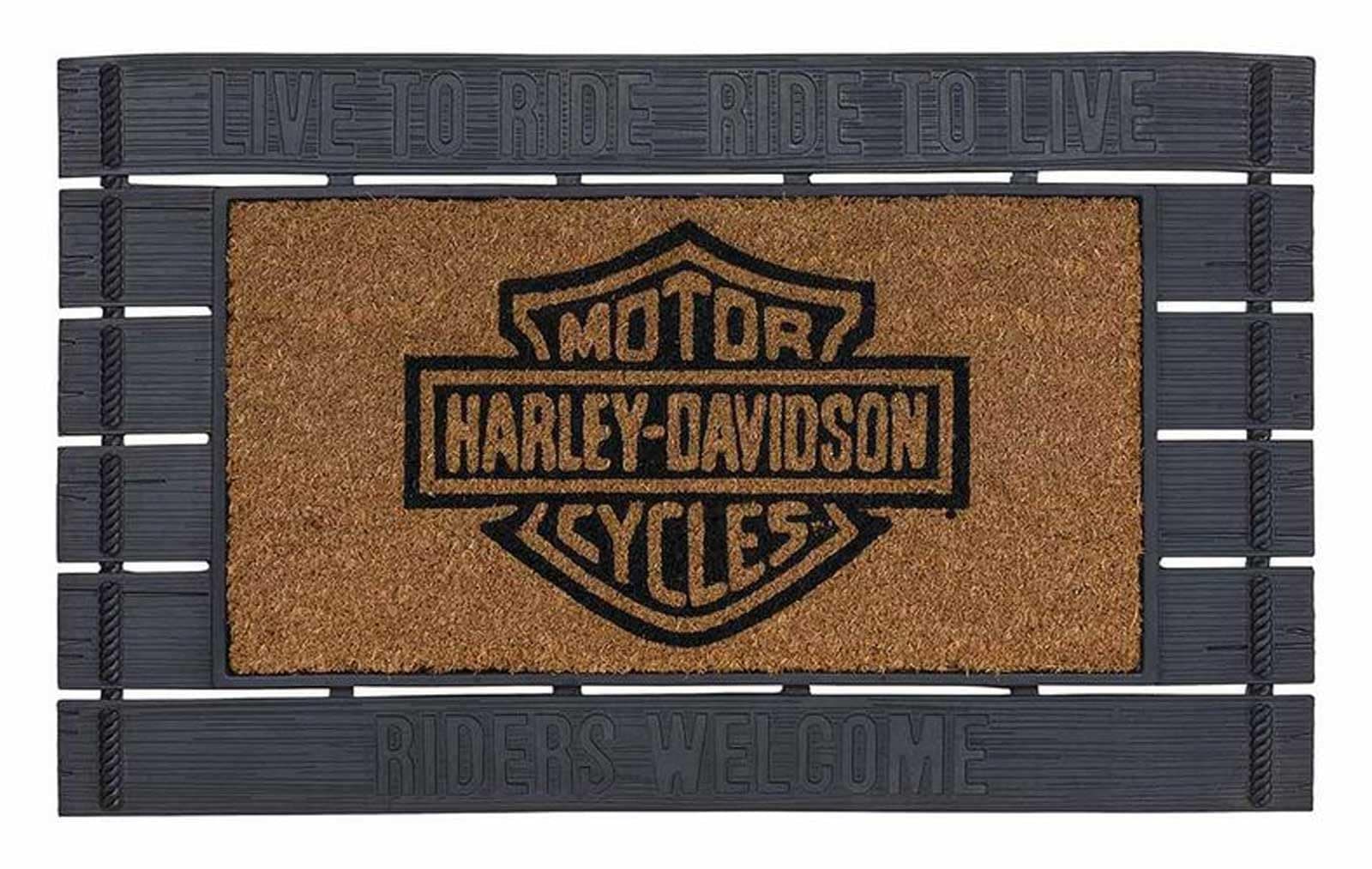 Harley-Davidson Bar & Shield Riders Welcome Entry Mat, Rubber & Coco Material