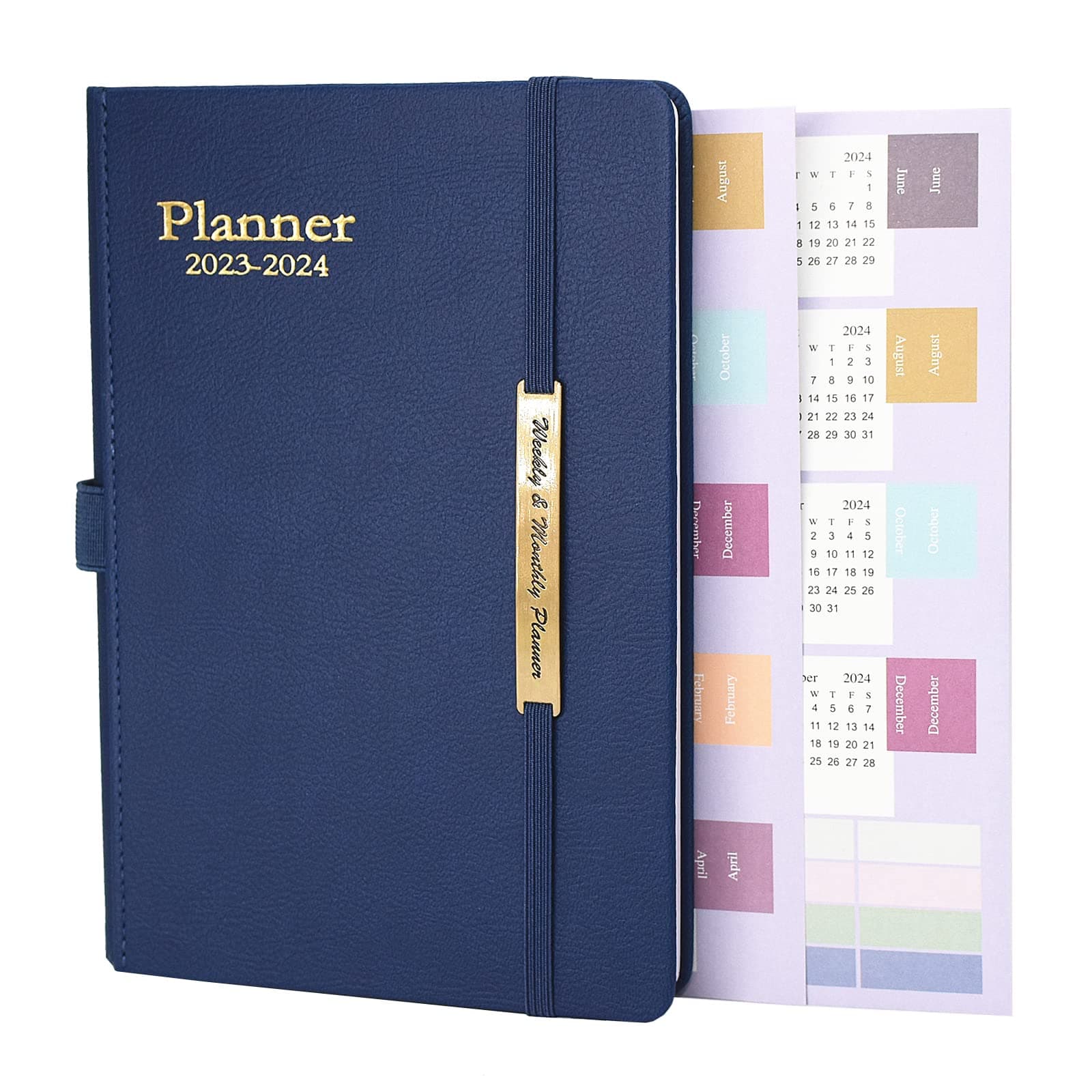 Diary 2023-2024-18 Month Mid Year Diary from Jul. 2023 to Dec.2024, Weekly & Monthly Planner,A5 Week to View Diary, with Monthly Tab,Hardcover, Inner Pocket(Blue)