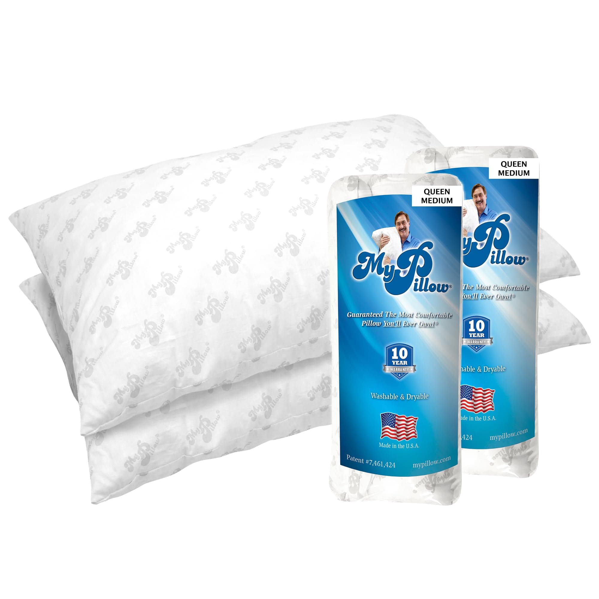 MyPillow Bedding Bed Pillows for Sleeping Queen Size, Set of 2, for Back, Stomach or Side Sleepers - My Pillow Classic Pillow [Queen, Medium]