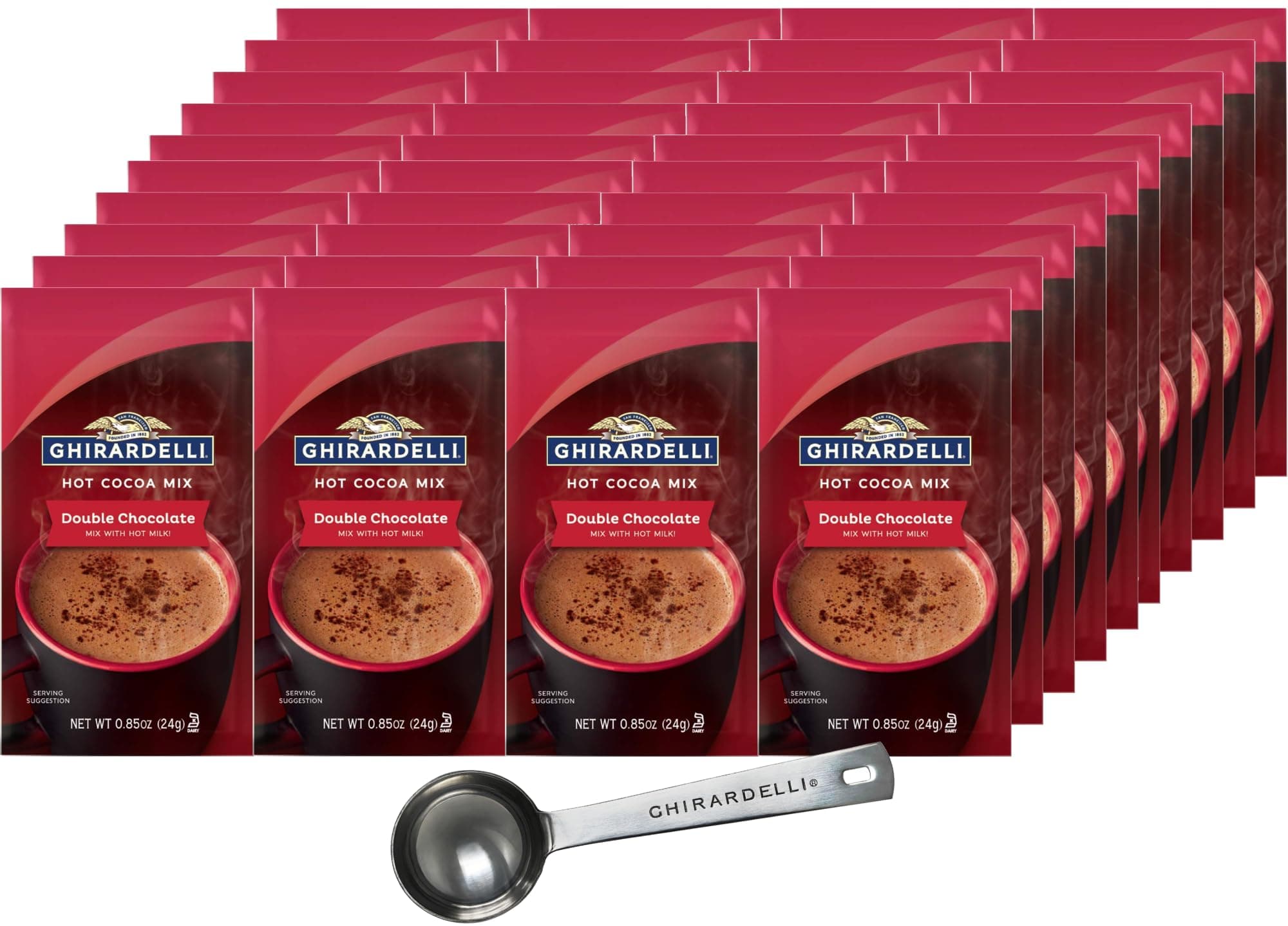 Double Chocolate Hot Cocoa Mix, Approximately 0.85 oz Packets, (Approximately 43 Packets) with Cocoa Scoop