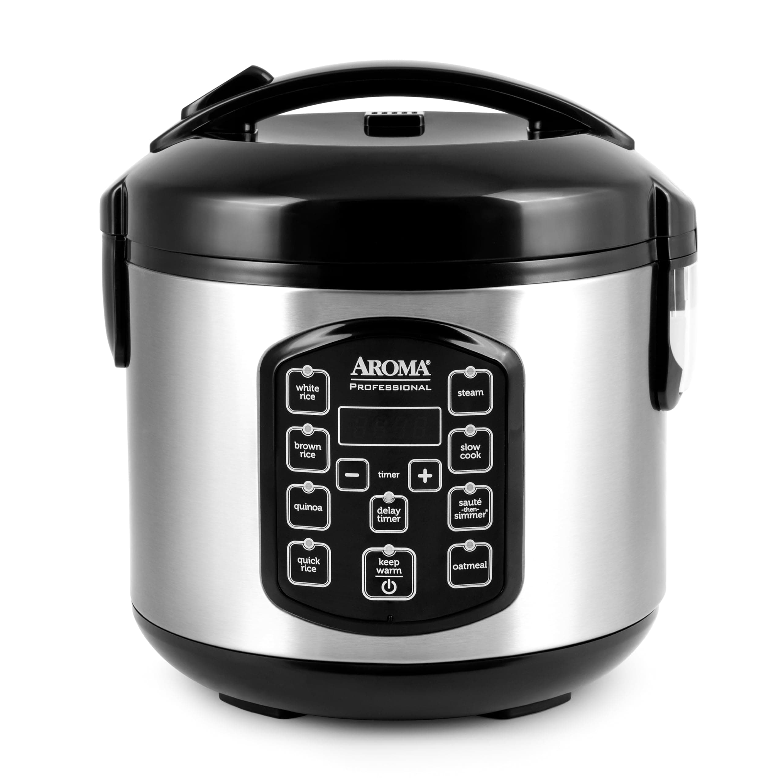 AROMA Professional Digital Rice Cooker, Multicooker, 4-Cup (Uncooked) / 8-Cup (Cooked), Steamer, Slow Cooker, Oatmeal Cooker, STS, Auto Keep Warm, 2 Qt, Stainless Steel Exterior, ARC-954SBD