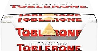 TOBLERONE White Chocolate Bar with Honey and Almond Nougat, Bulk Chocolate, 20 - 3.52 oz Bars