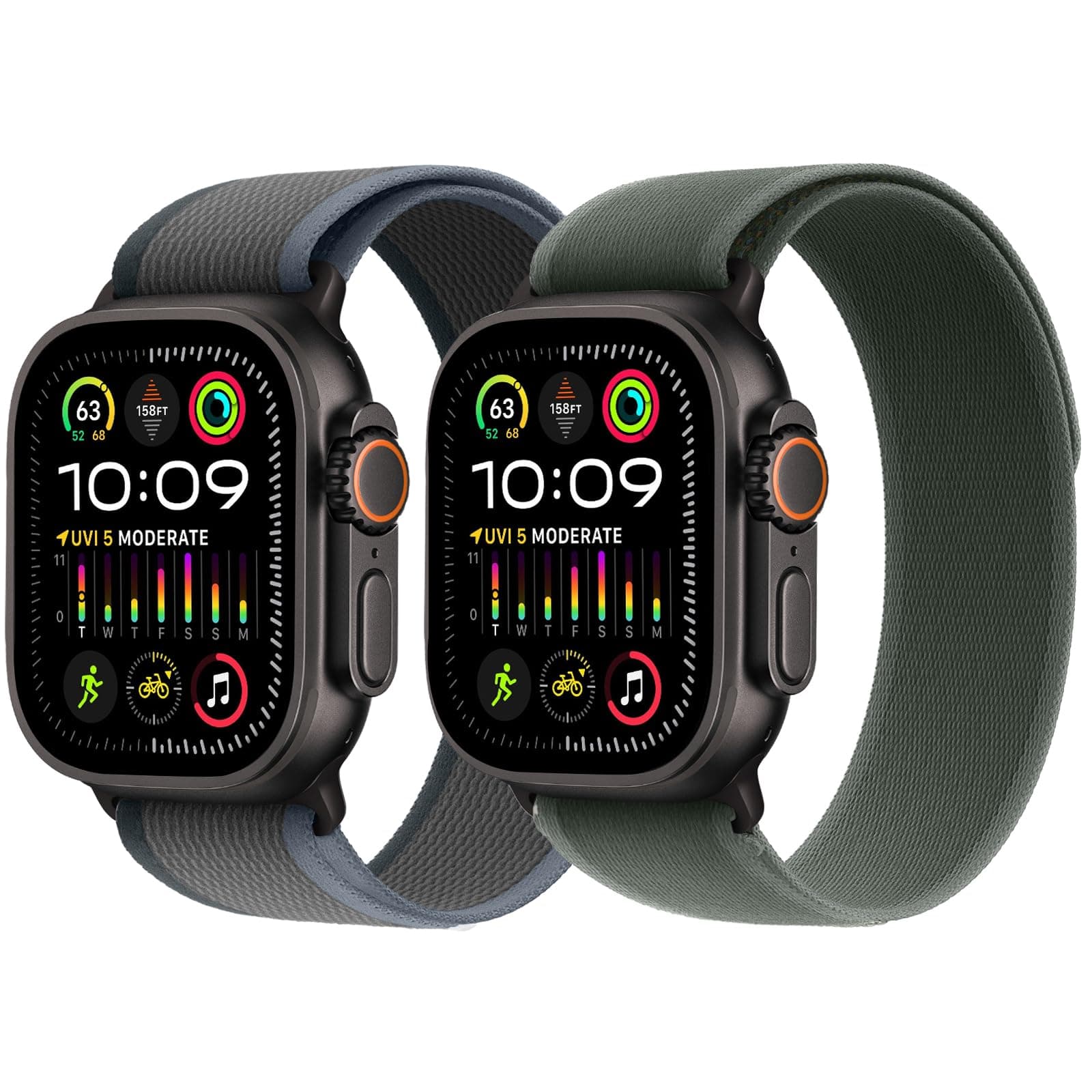 Trail Loop Nylon Strap - Compatible with Apple Watch Ultra 2 Strap/Ultra Straps 49mm 45mm 44mm Men Women, Braided Elastic Weave Sport Band for iWatch Ultra 2, iWatch Ultra Series 10 46mm SE/9/8/7/6/5