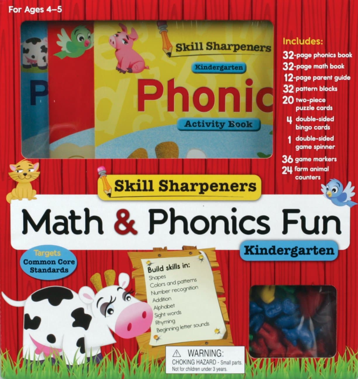 Skill Sharpeners Math and Phonics Fun: Kindergarten Paperback – 27 May 2014