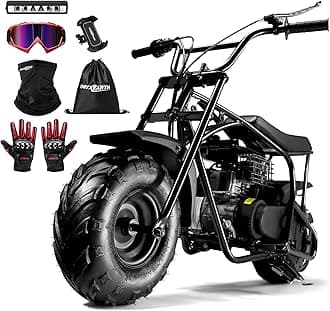 Mini Bike for Kids, 105CC 4-Stroke Kid Gas Powered Off-Road Pocket Pit Trail Motorcycle W/EPA Approved, Up to 28 Mph Weight Support 185 LBS, for Adults and Teens, Standard, Black