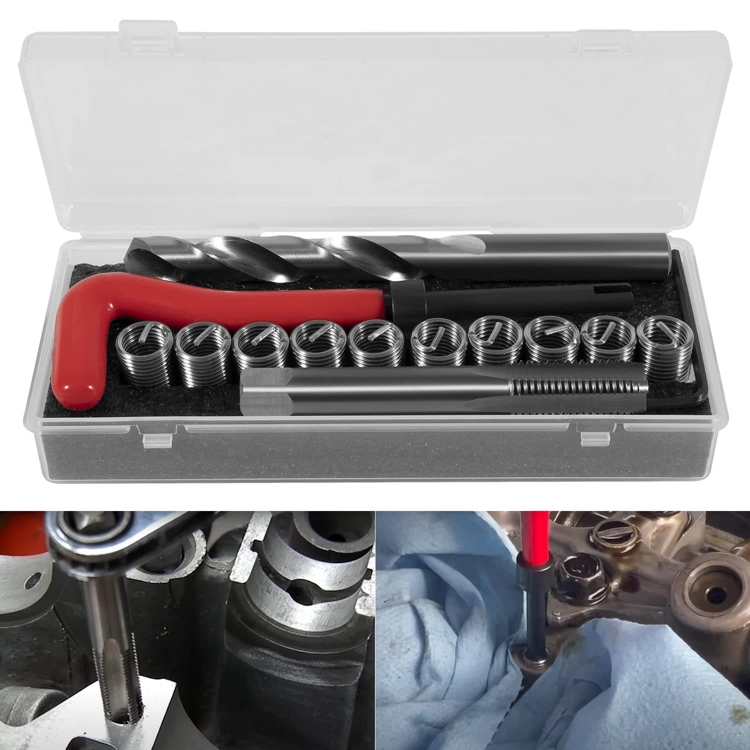 1420 Head Thread Bolt Repair Tool Kit M11.5mm x 1.5 Engine Cylinder Head Repair Kits Compatible with Honda B16 CR-V Accord Element RSX, Toyota
