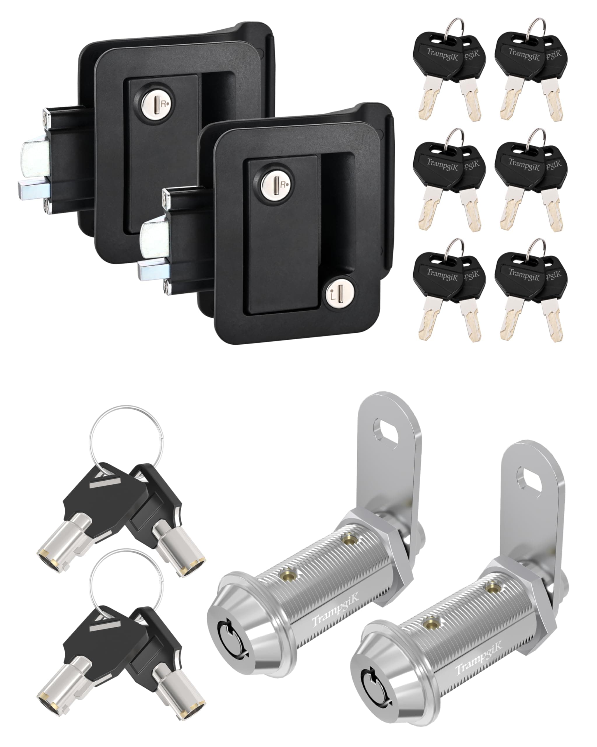 Engineering Plastic Camper Door Lock Pack of 2 & RV Storage Locks, 1 1/2” Pack of 2