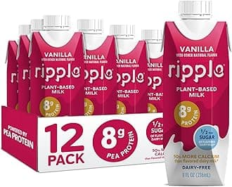 Ripple Non-Dairy Milk, Vanilla | Vegan Milk With 8g Pea Protein | Shelf Stabl...