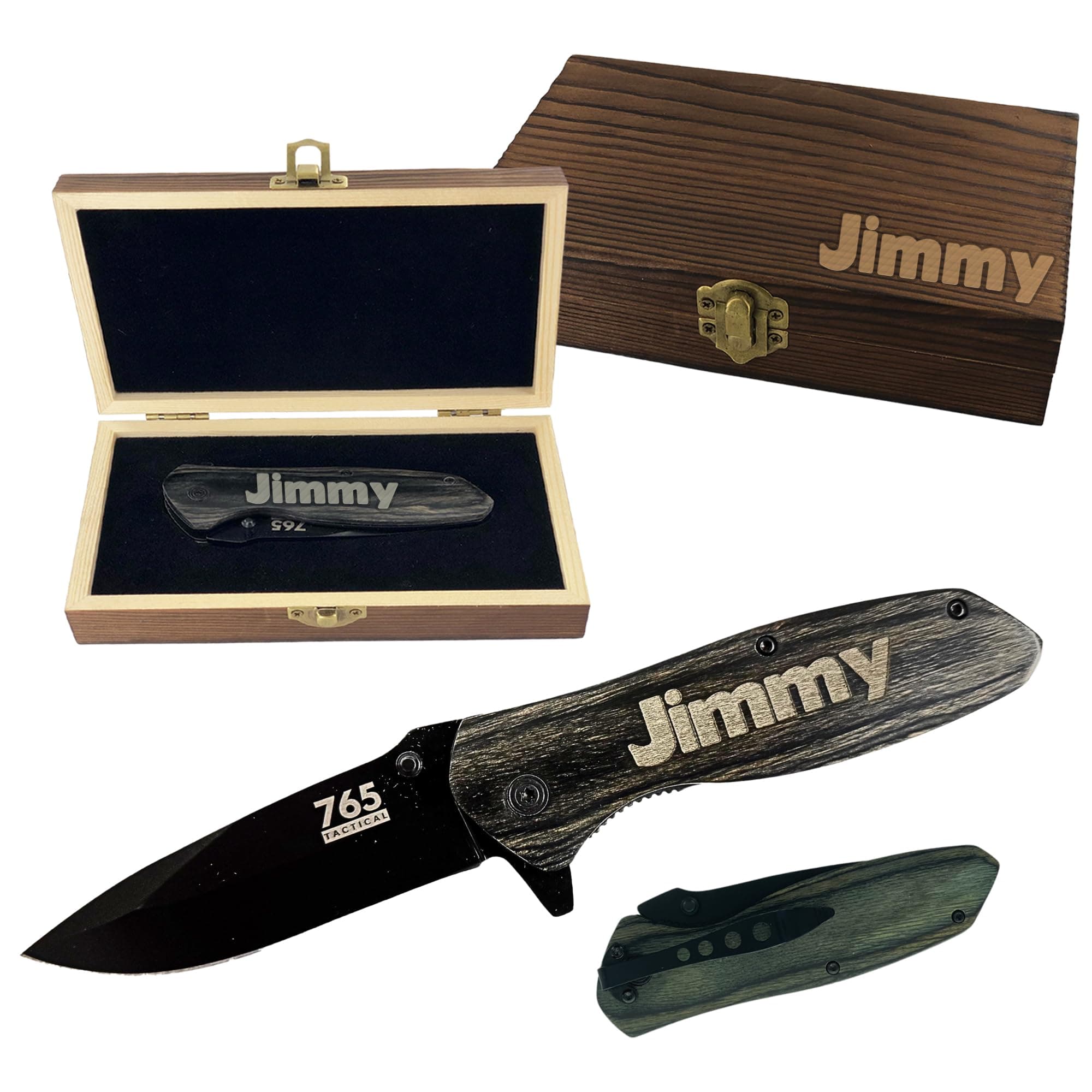 Custom Pocket hunting Knife Blackwood