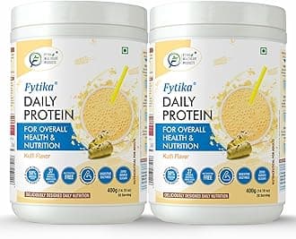 Fytika Daily Protein - 400g Each (Kulfi, Pack of 2) | Protein Powder for Adults with 37 Essential Vitamins & Minerals, | 50% Protein Per Serve | High Protein Drink for Women & Men