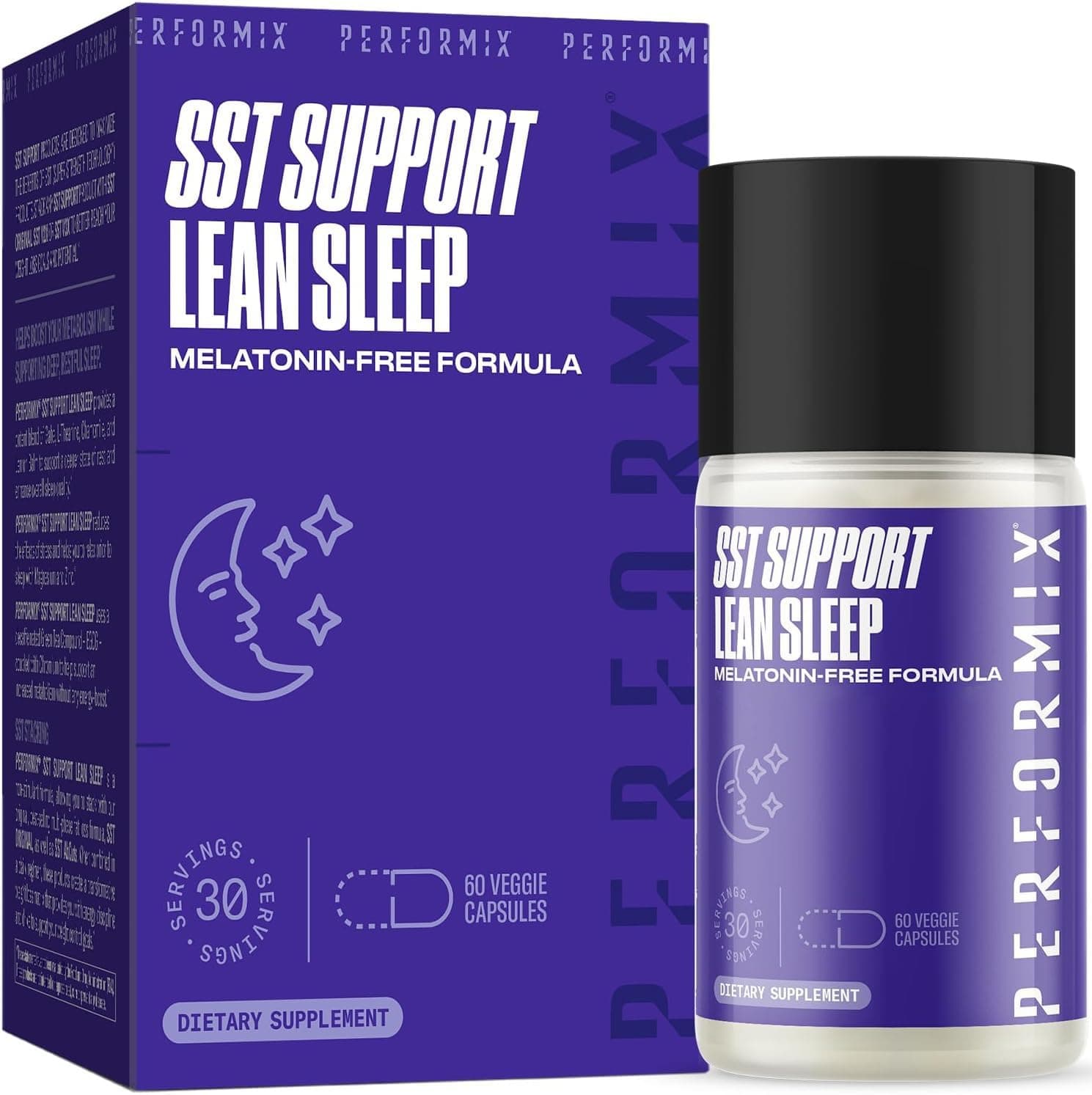 PERFORMIX - SST Support Lean Sleep - Herbal Sleep Aid Supplement - Gentle Nighttime Support - Calming Formula - 60 Veggie Capsules for Adults