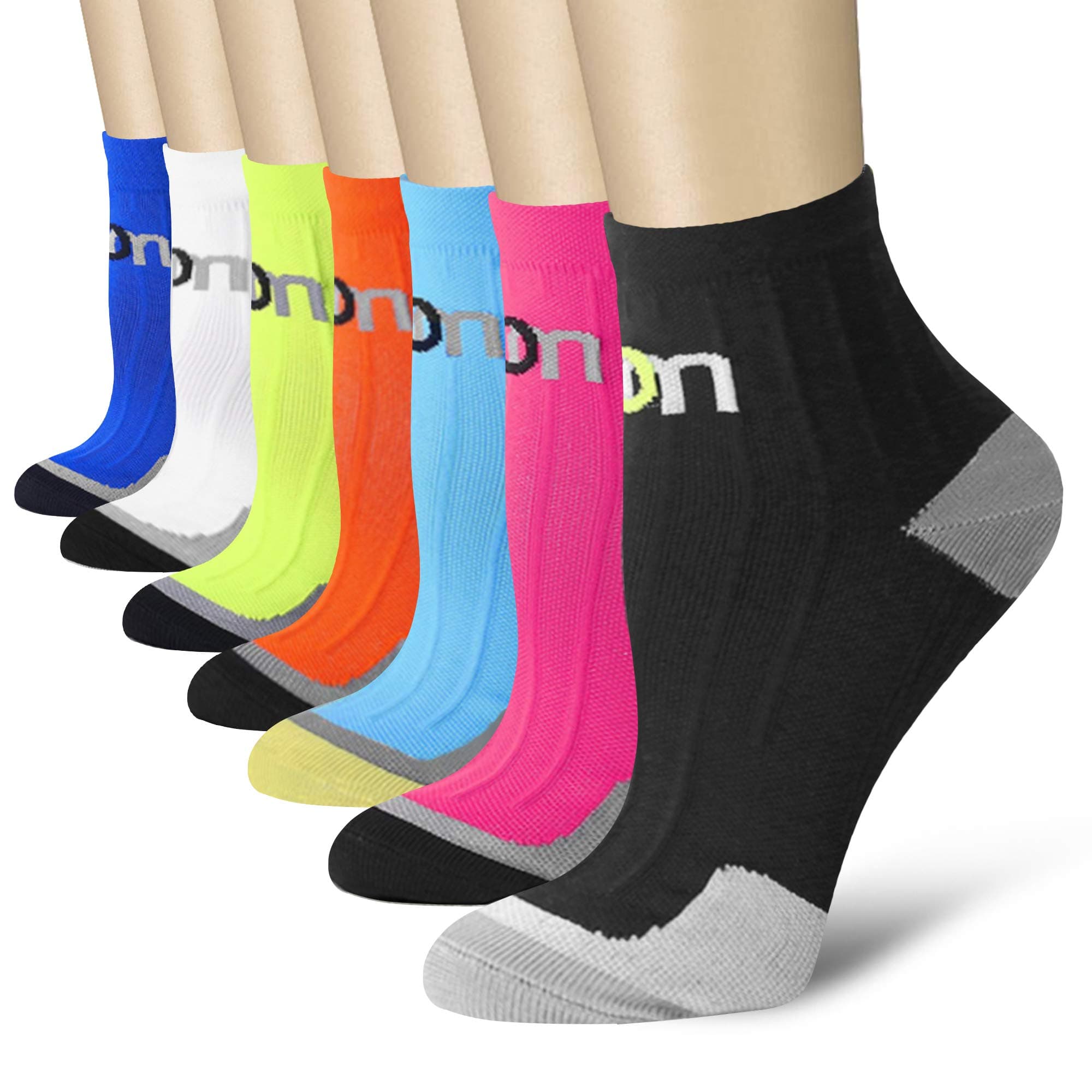 QUXIANG Compression Socks for Women & Men Circulation 3/6/7 Pairs Arch Ankle Support 15-20 mmHg Best for Running Cycling