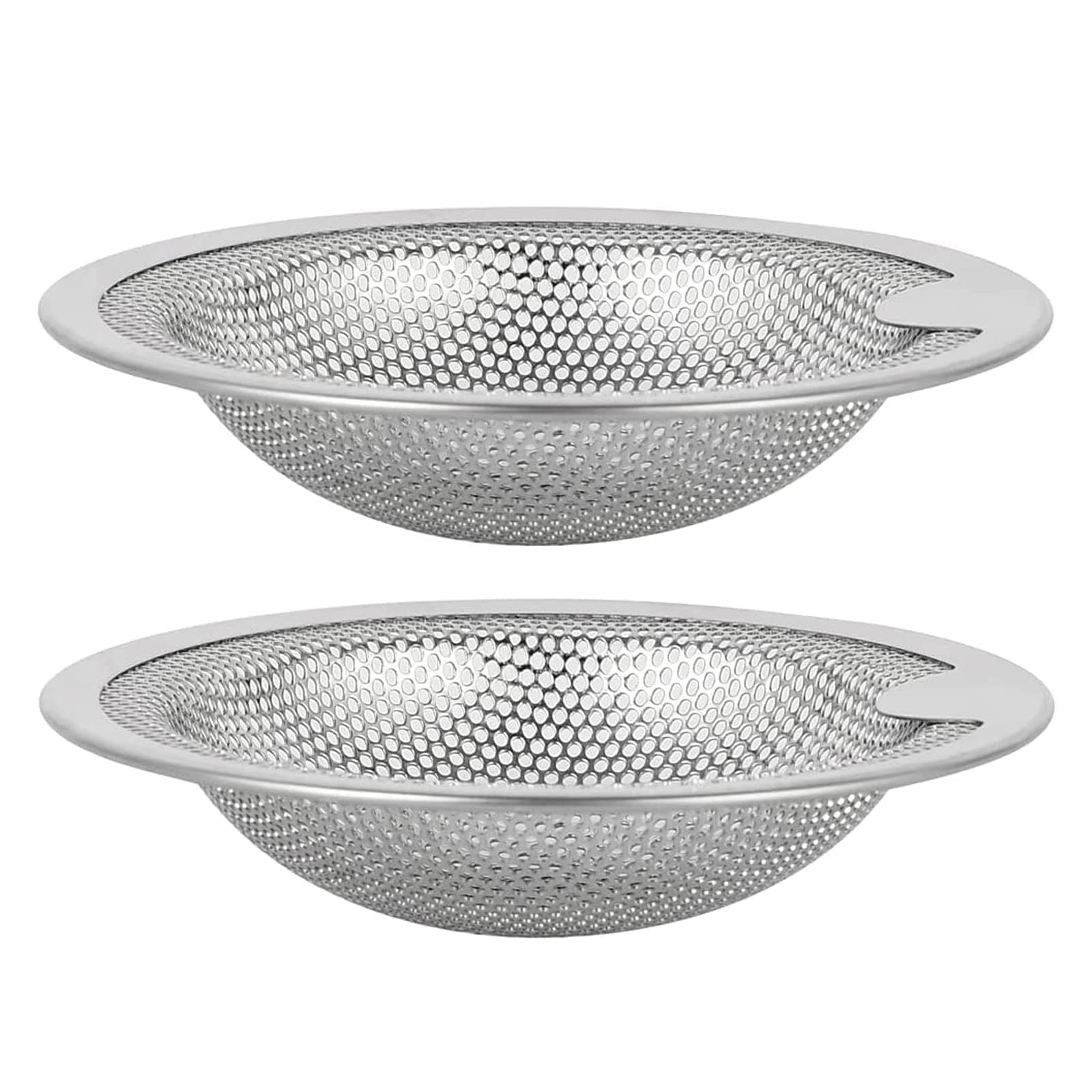 Sink Strainer Mesh, 2pcs Stainless Steel Sink Drain Strainer with Handle Sink Filter Hair Catcher Prevent Clogging for Bathroom Kitchen, 7.5cm Inside Diameter, L