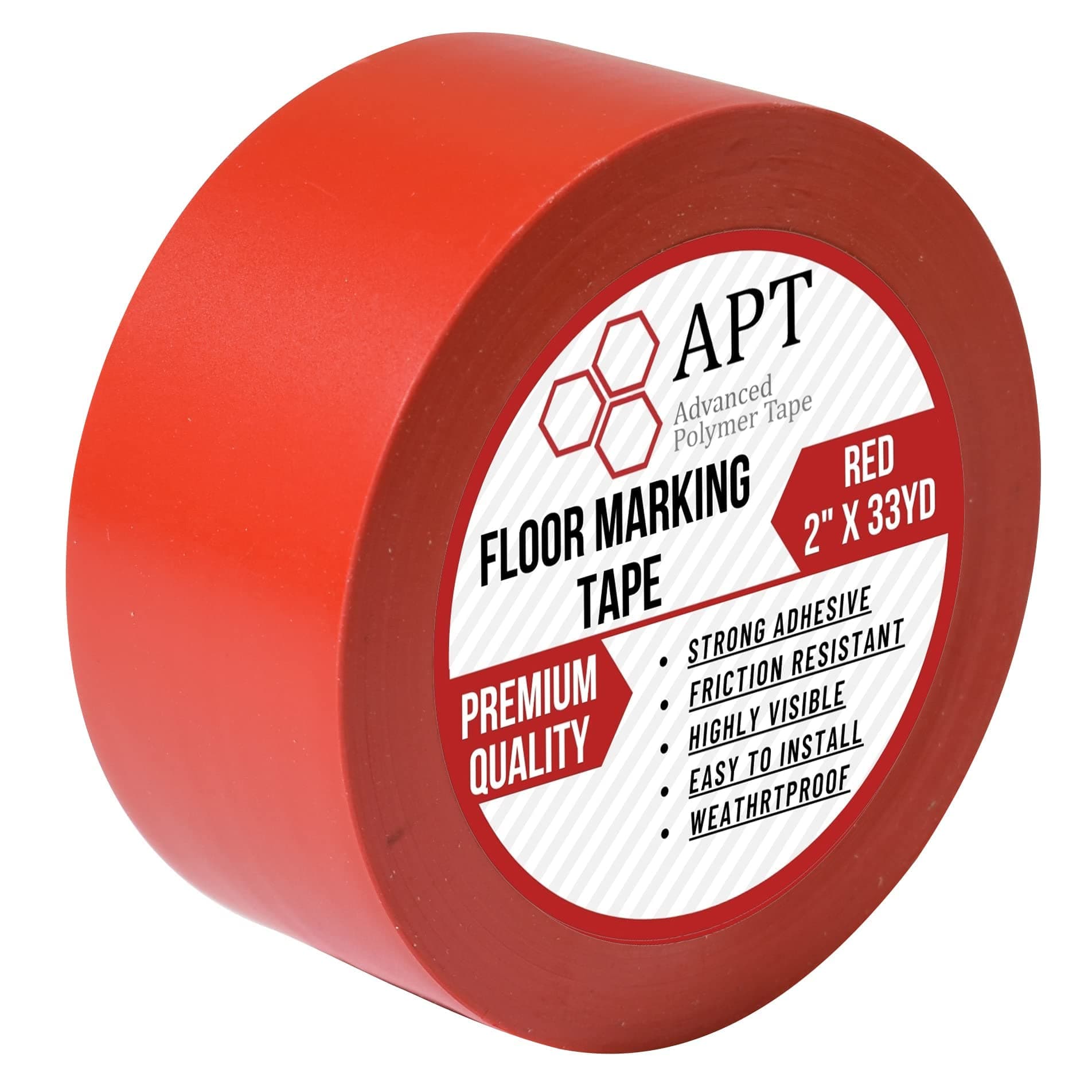 Multi Color Marking Premium Safety Marking and Dance Floor Splicing 6 mil Thick (2", 1 Roll, Red)