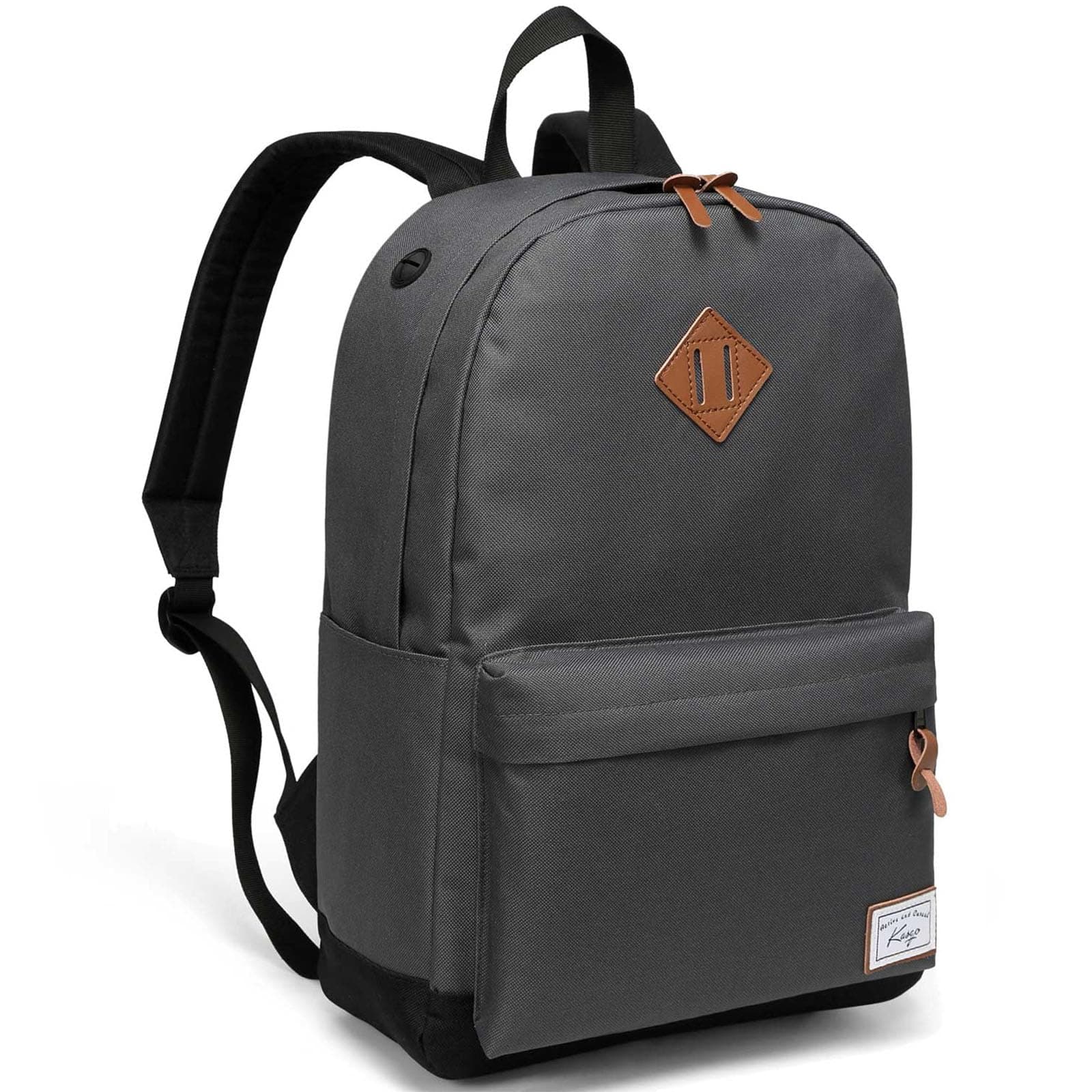 KasgoClassic School Backpack Casual Nylon Waterproof Backpack with 15.6 Inch Padded Laptop Compartment